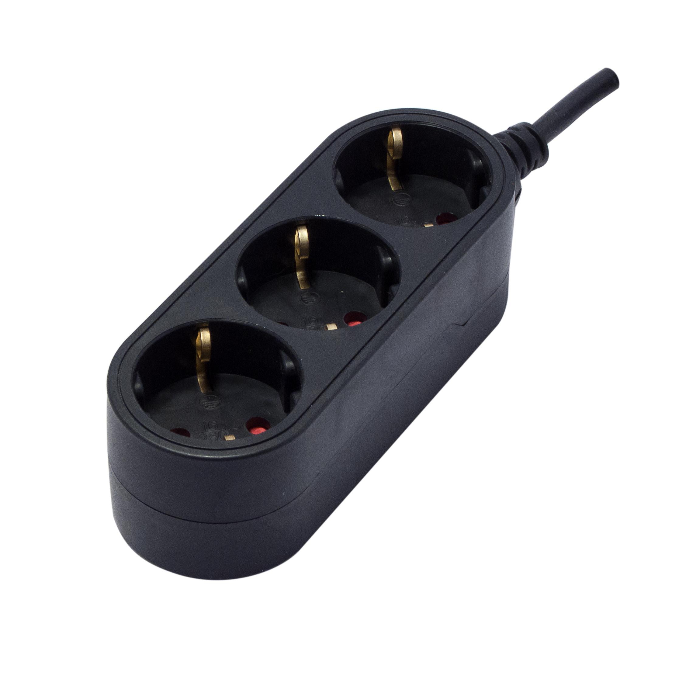 Power strip 3 x 16 A - 0.5 m - Black (SCH)