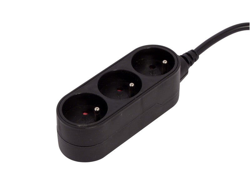 Multipresa design nera - 3 X 16 A - 1,5 m