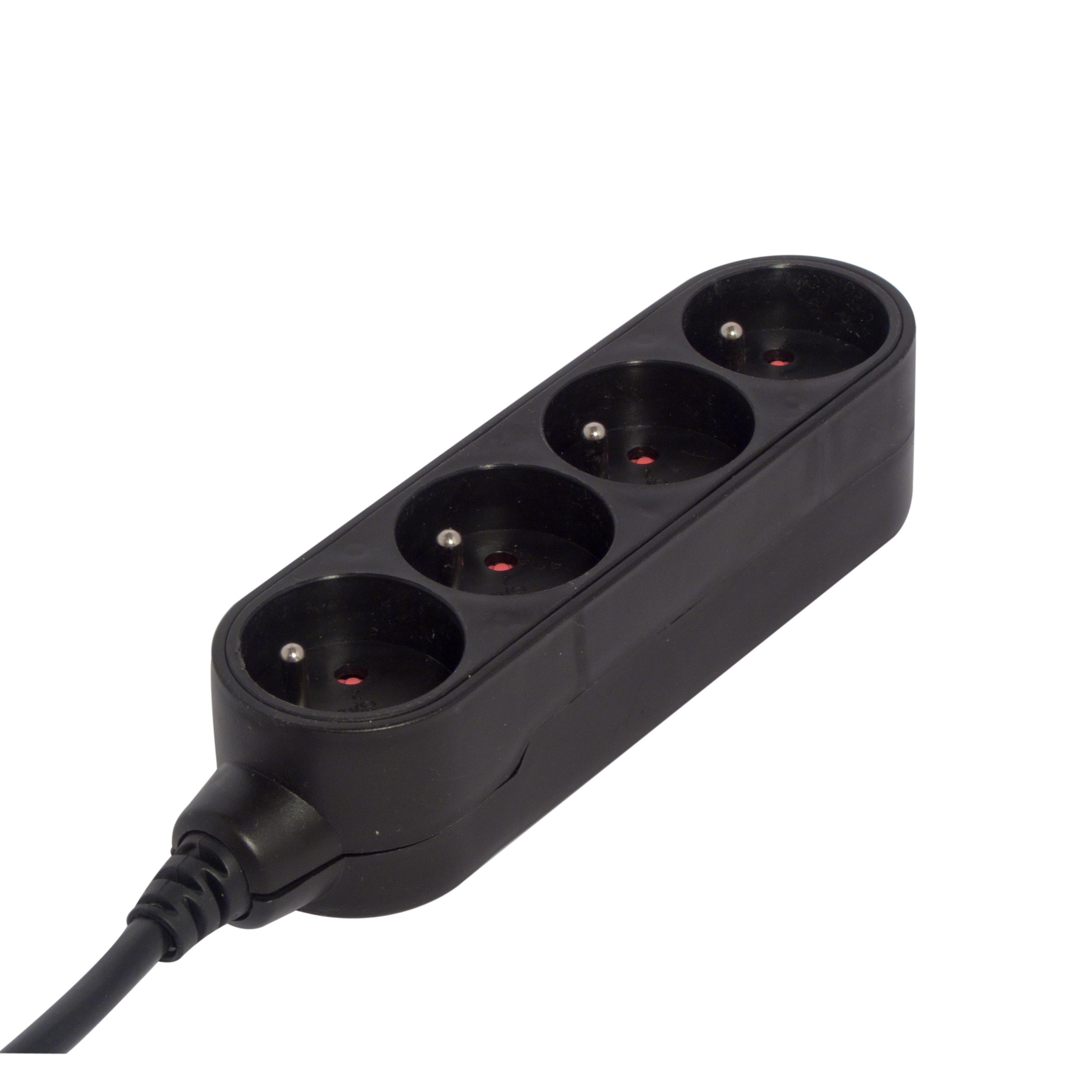 Stylish power strip 4 x 16 A - 3 m - Black