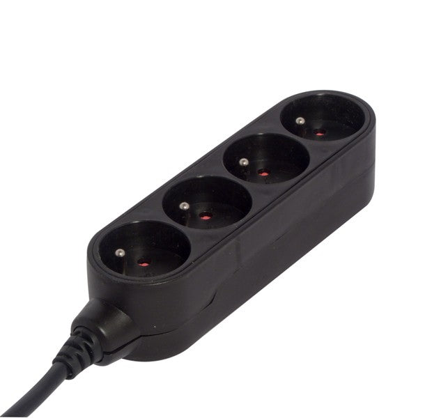 Stylish power strip 4 x 16 A - 3 m - Black