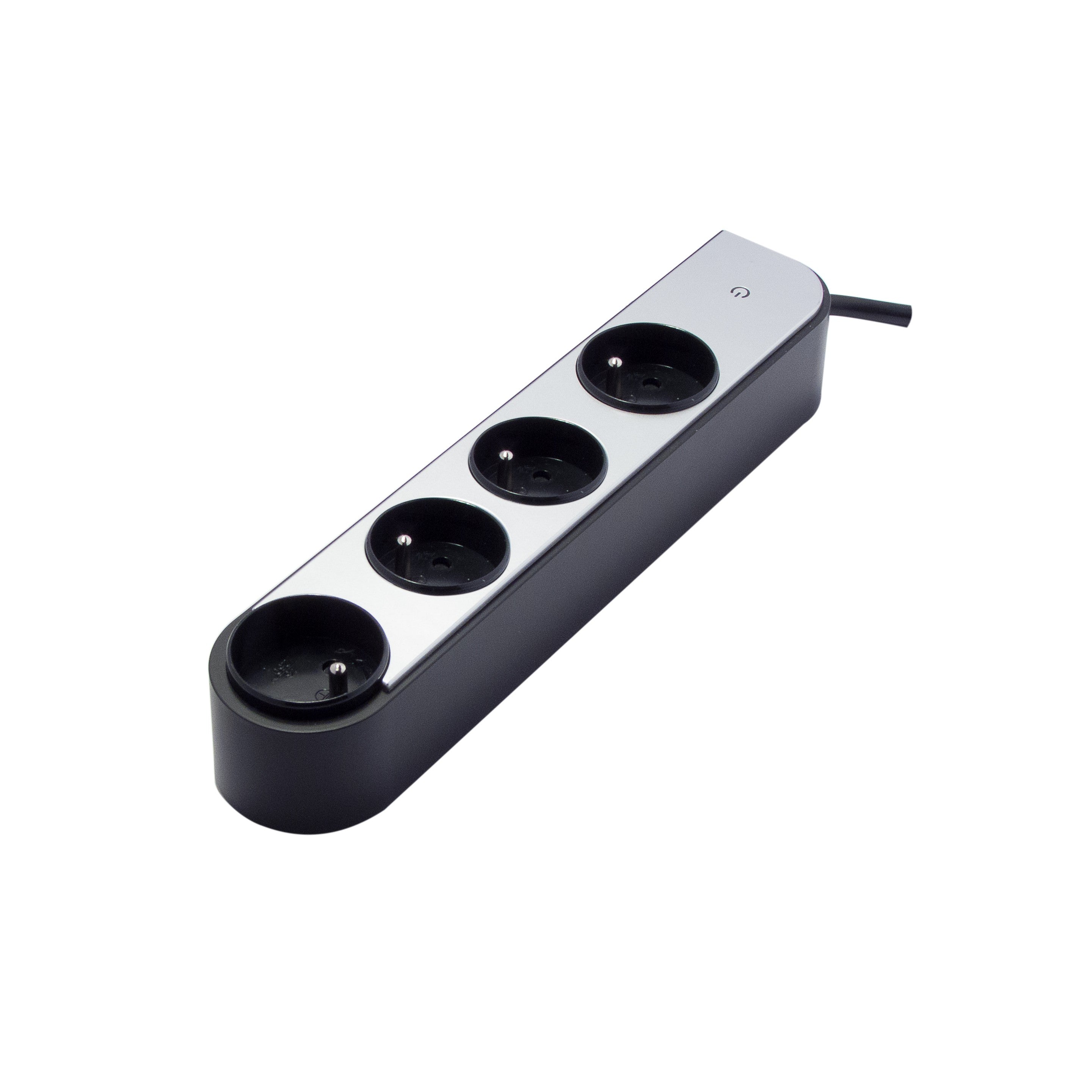 Power strip 4 x 16 A with rotating sockets - 1.5 m - Aluminium