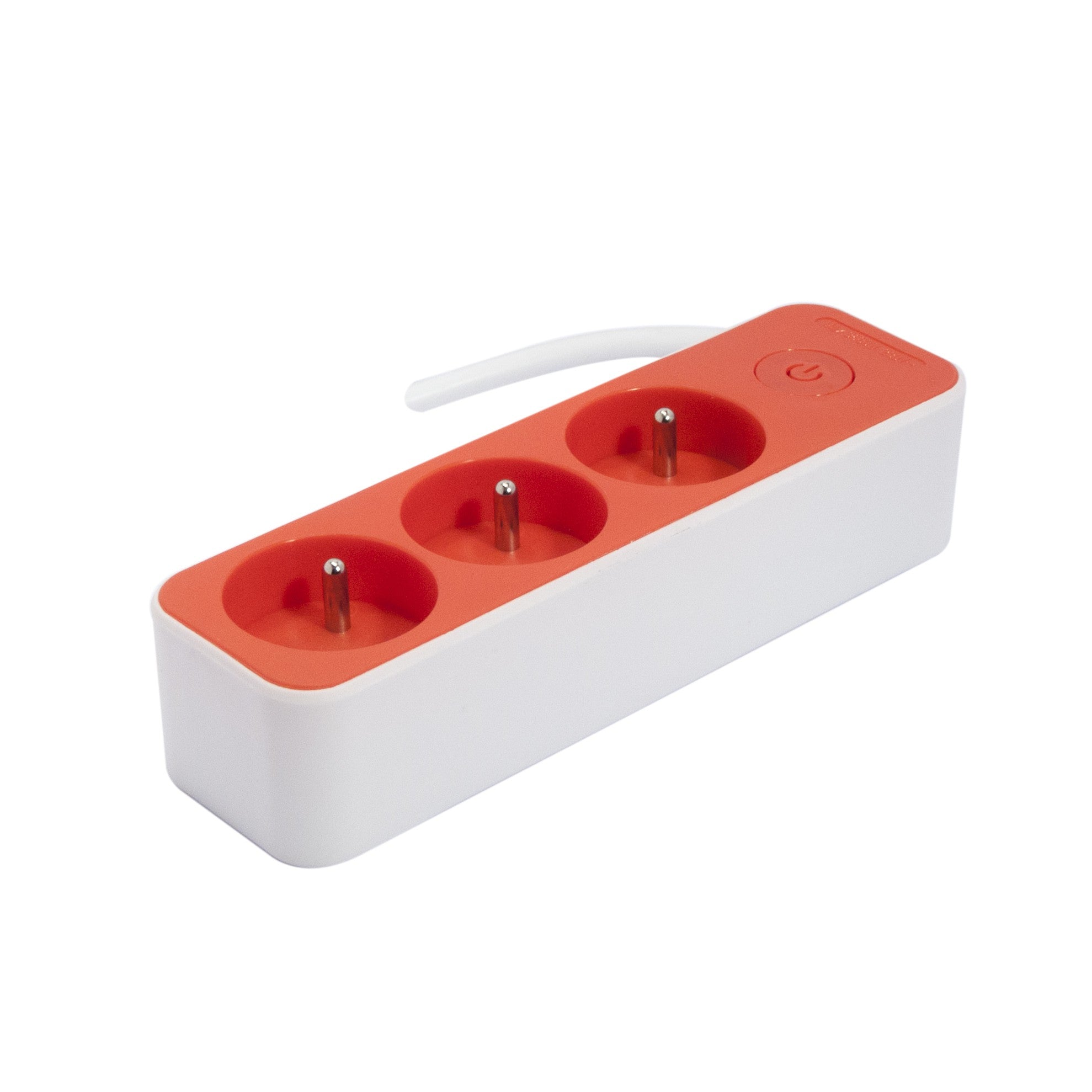 Multistekkerdoos, 3 x 16 A – 1,5 m – wit / rood