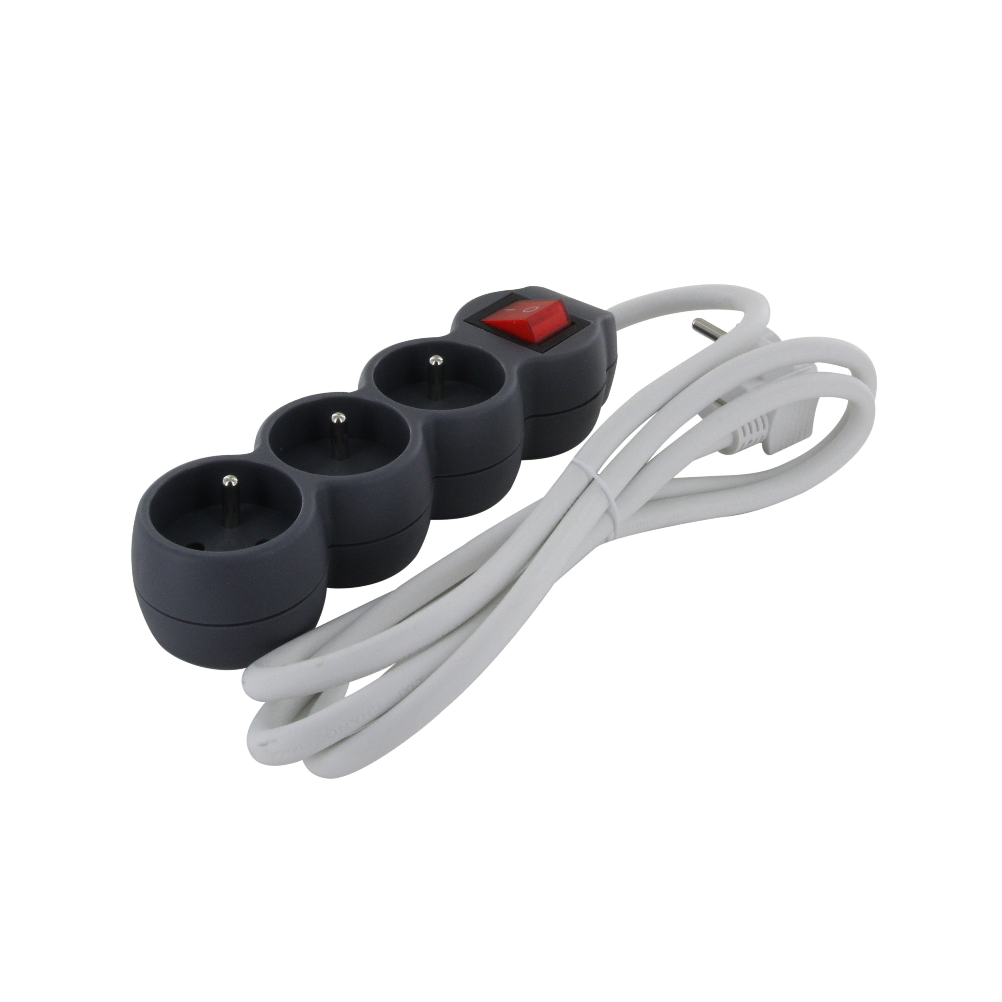 Multipresa 3 X 16 A - 1,5 m - Bianco/Grigio