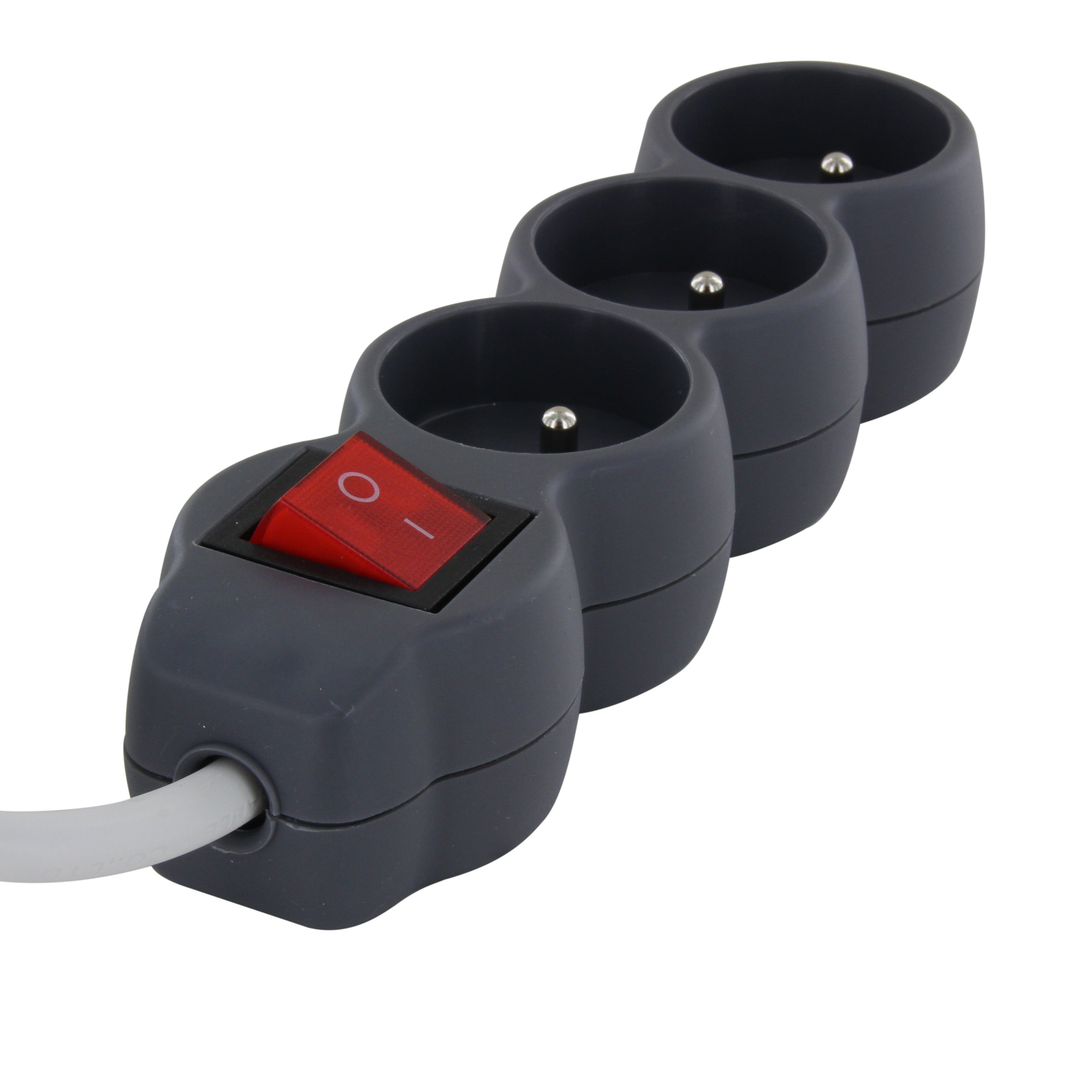 Multipresa 3 X 16 A - 1,5 m - Bianco/Grigio