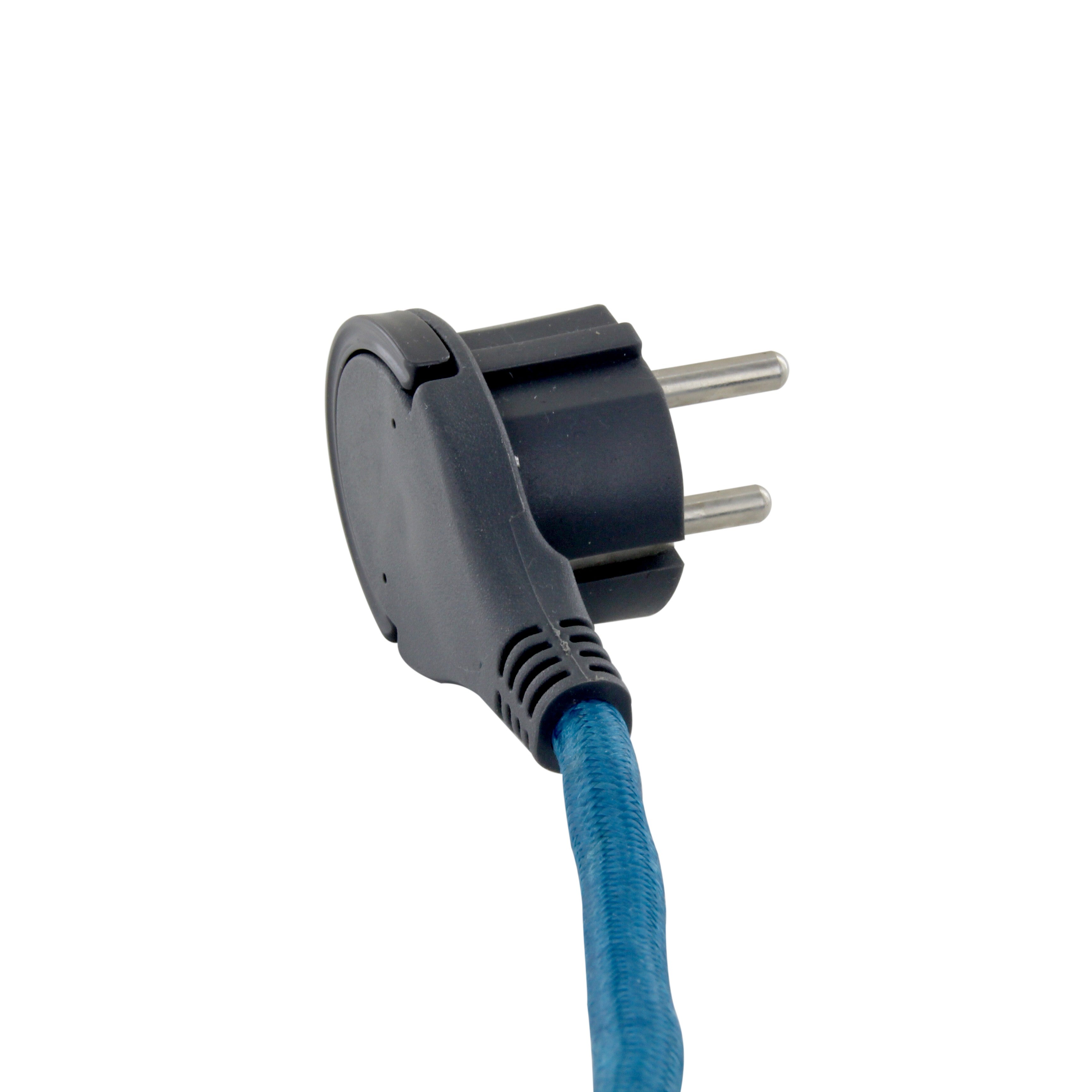 Míni-bloco de design 3x16A com cabo têxtil Azul- 1,5m