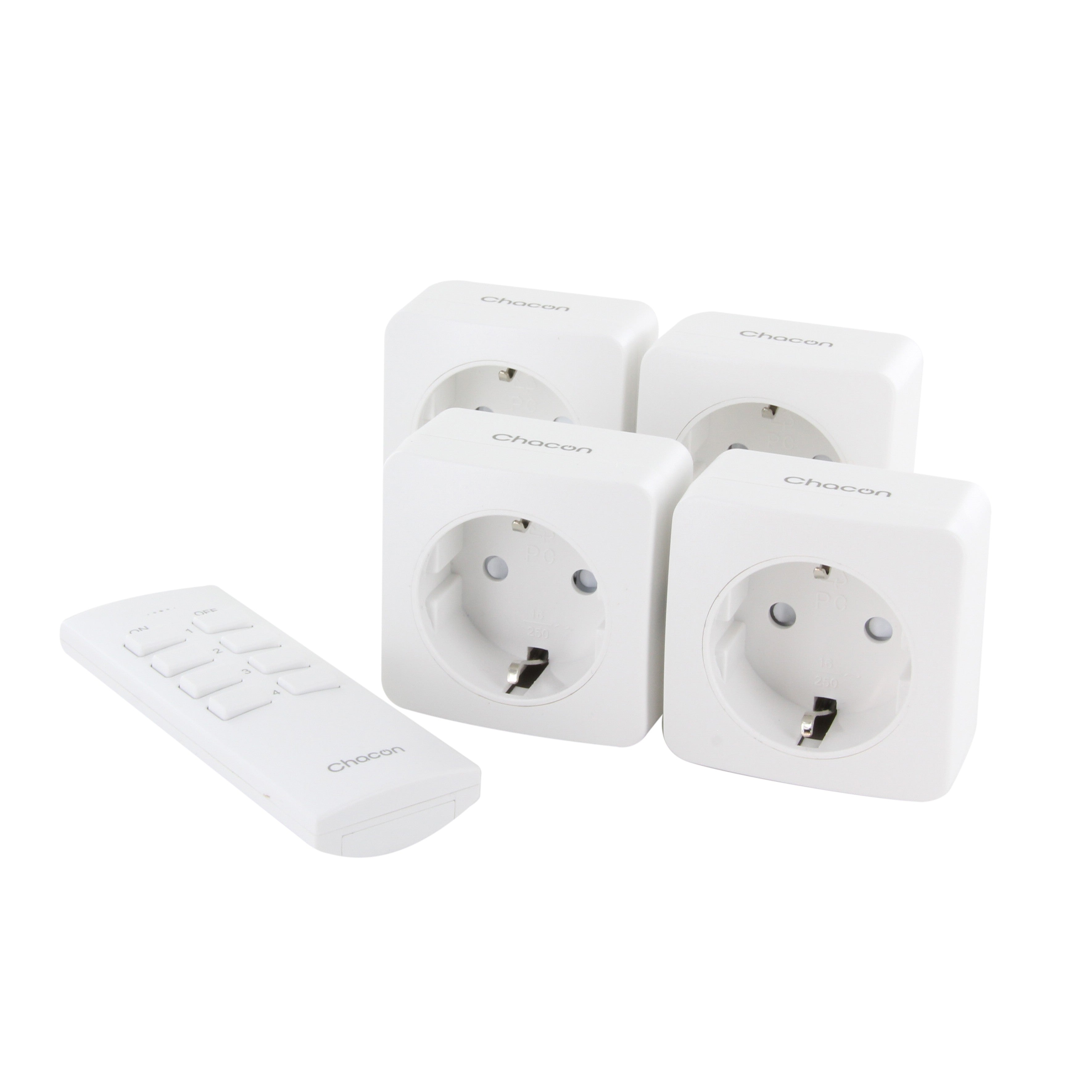 Set di 4 mini-spine On/Off + telecomando a 4 canali 2300W