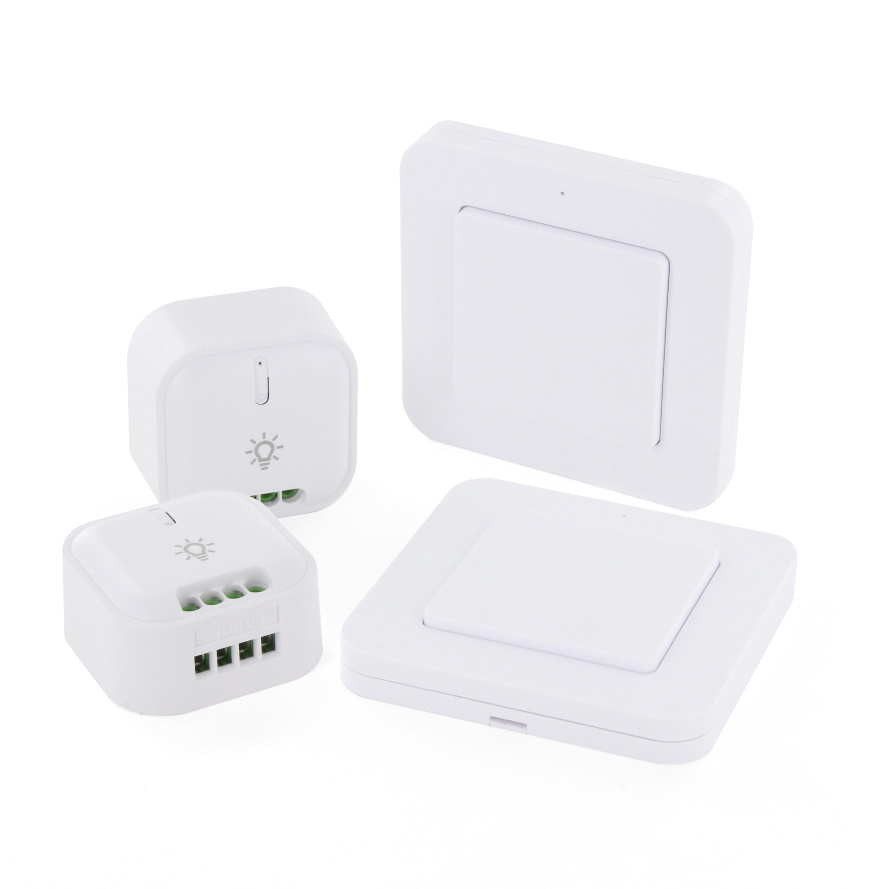 Set de 2 módulos de iluminação On/Off com 2 interruptores sem fios