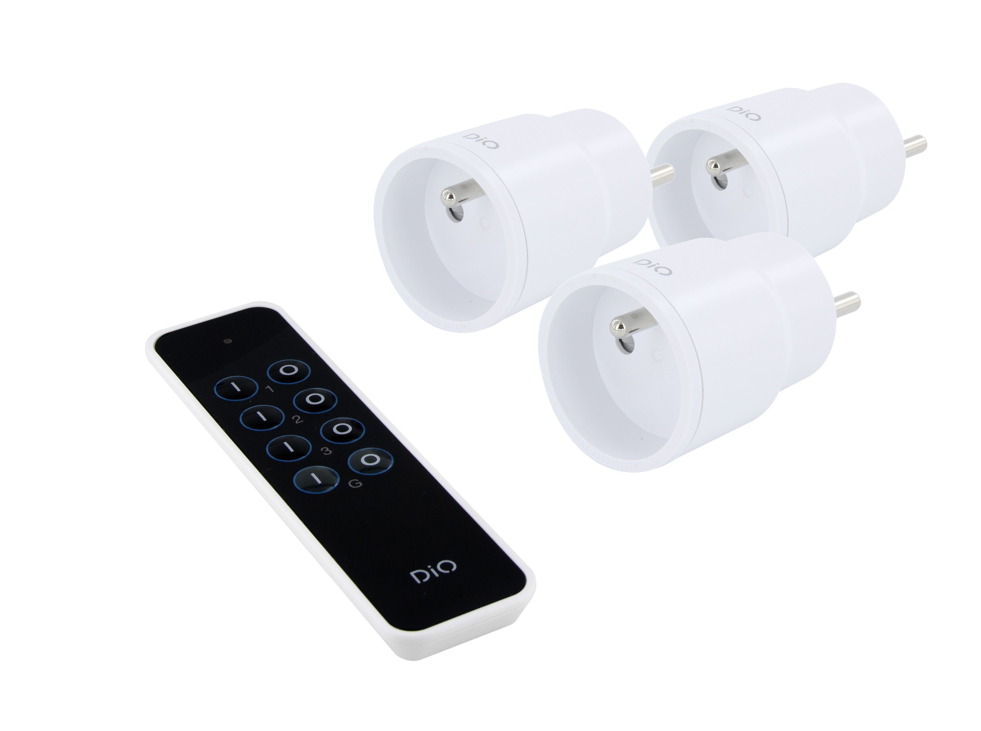 Set de 3 prises nano On/Off et télécommande 3 canaux - DiO 1.0