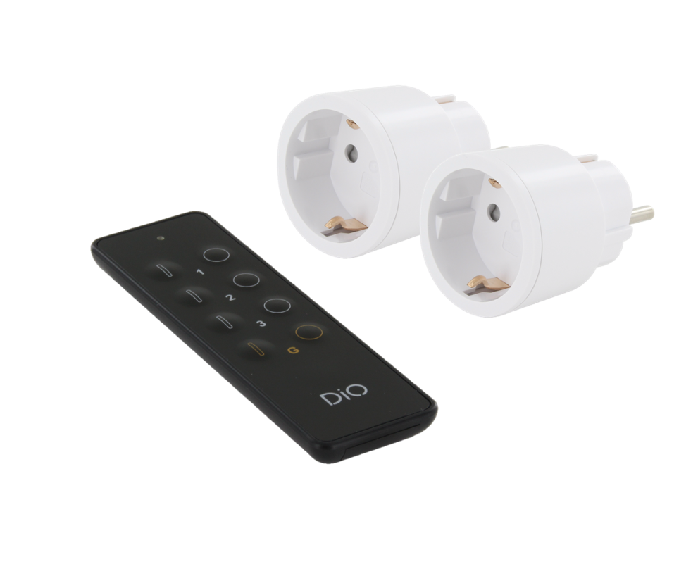 DiO First Nano: 2 schakelstopcontacten + afstandsbediening
