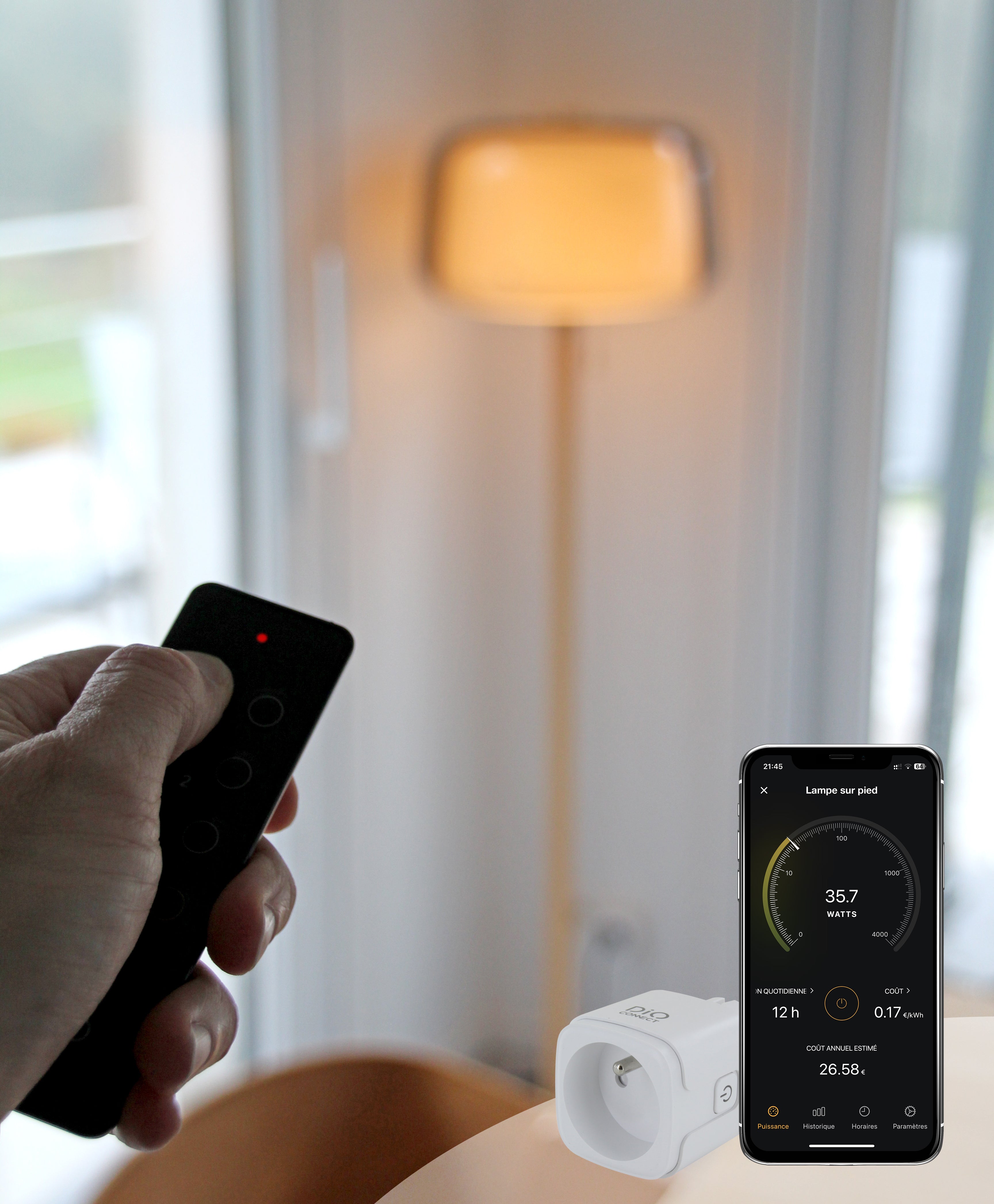 3 Aangesloten schakelstopcontacten met afstandbediening - DiO Connect