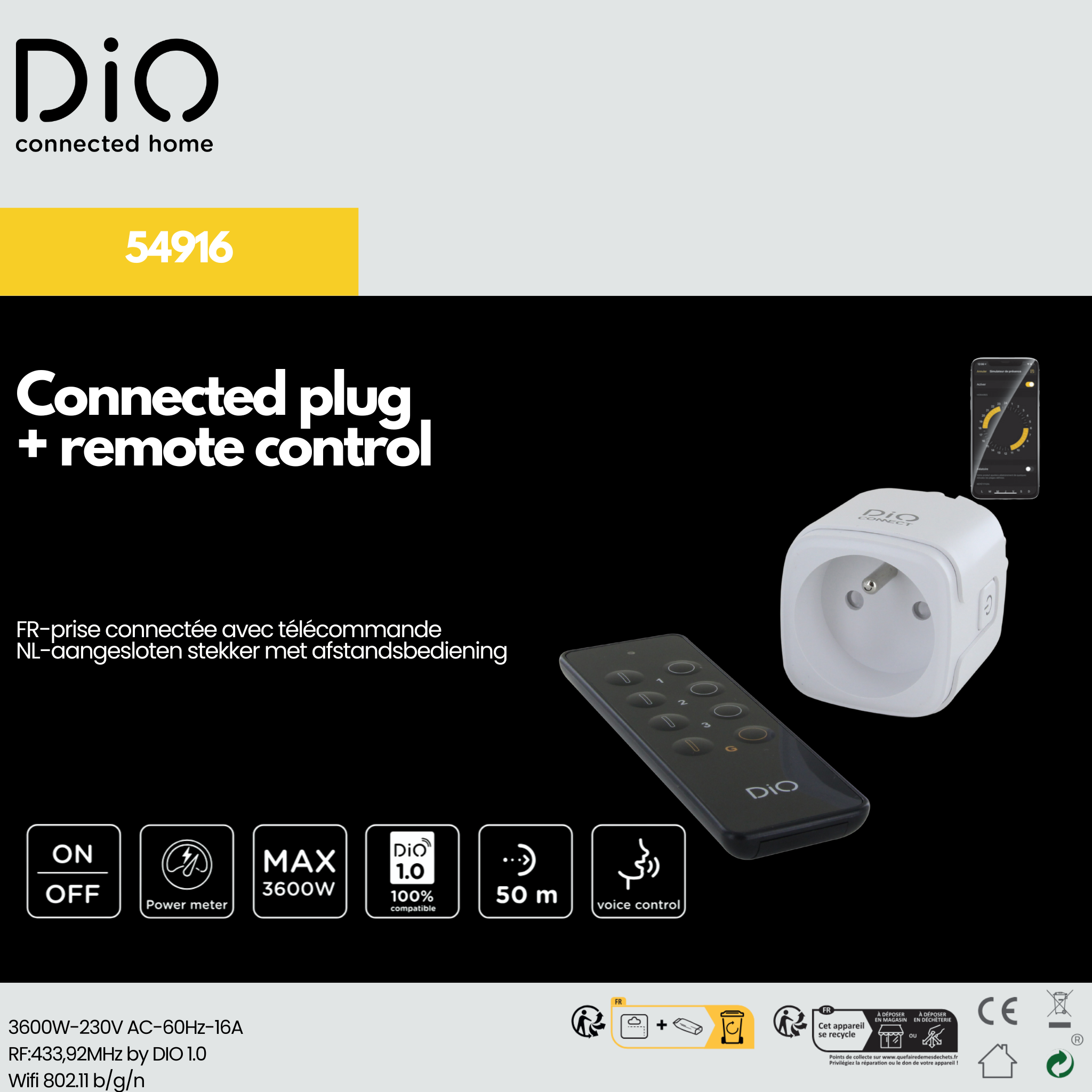 Connected plug with remote control - DiO Connect