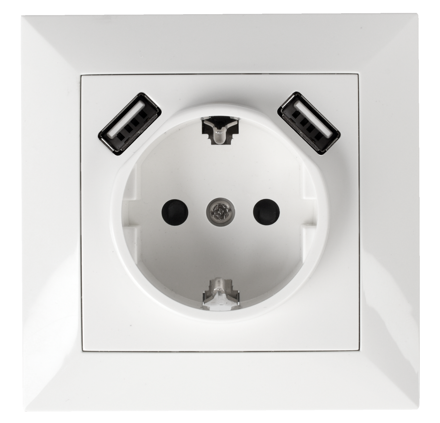 Flush-mounted socket + 2 USB