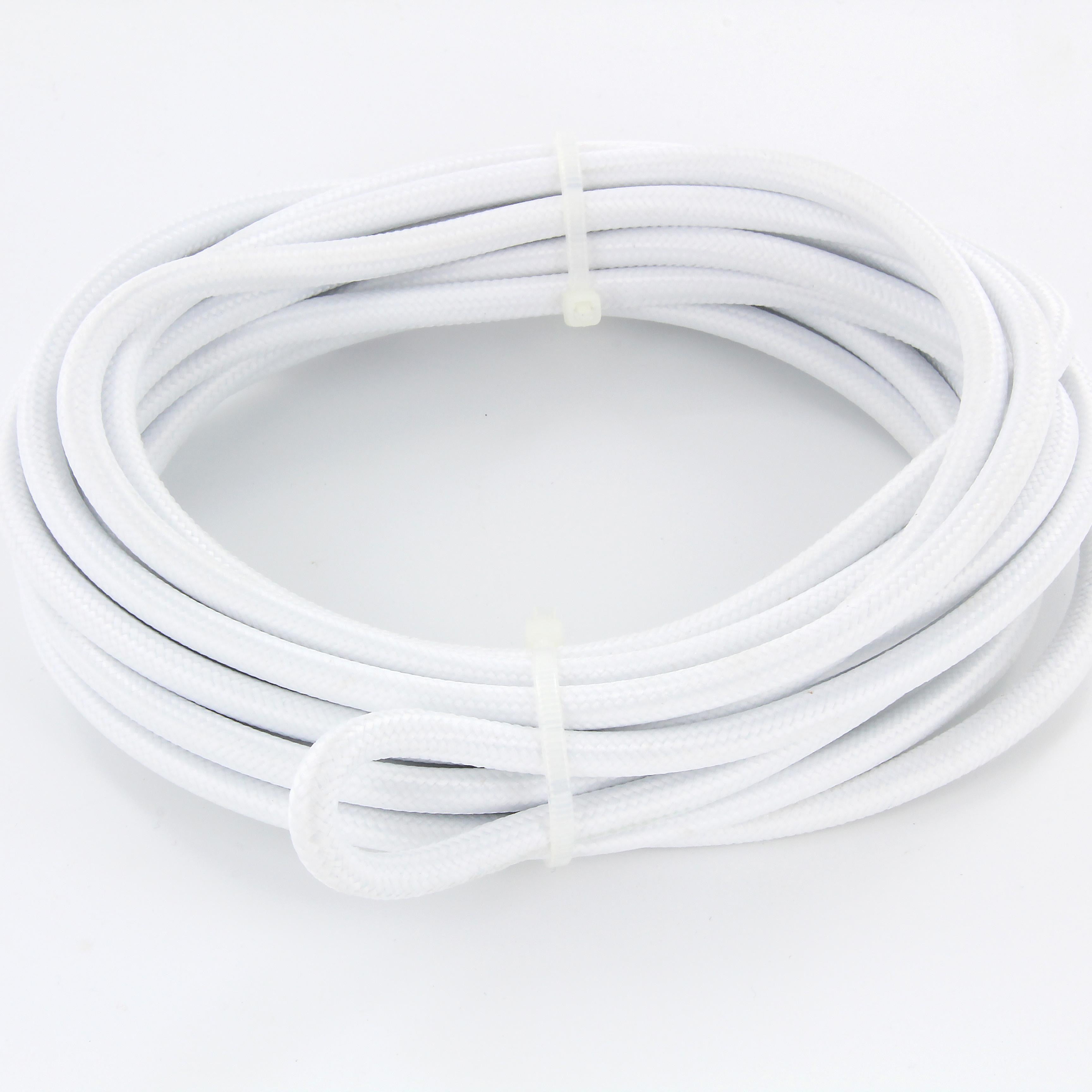 Cavo rivestito in tessuto 3 m - Bianco