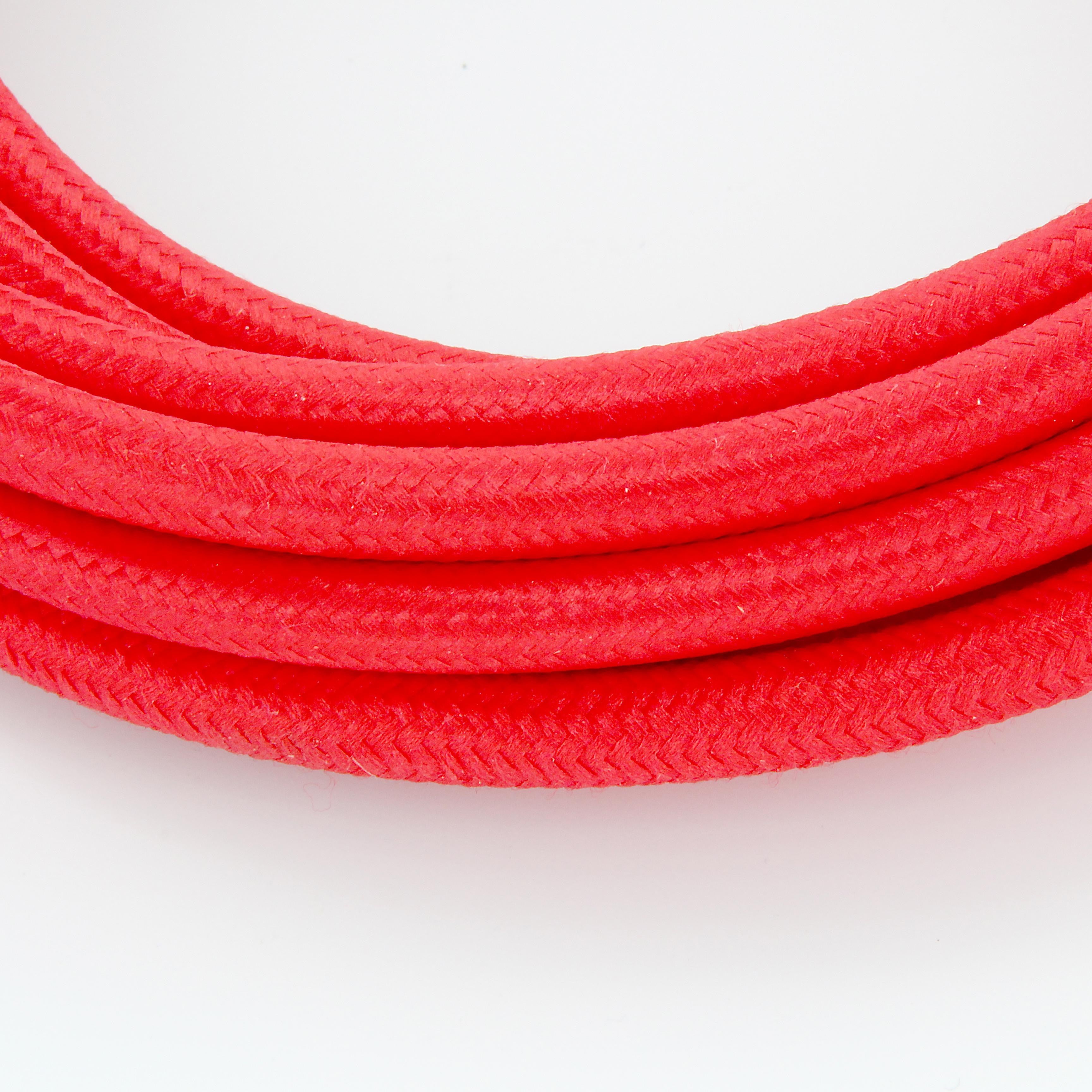Cavo rivestito in tessuto 3 m - Rosso