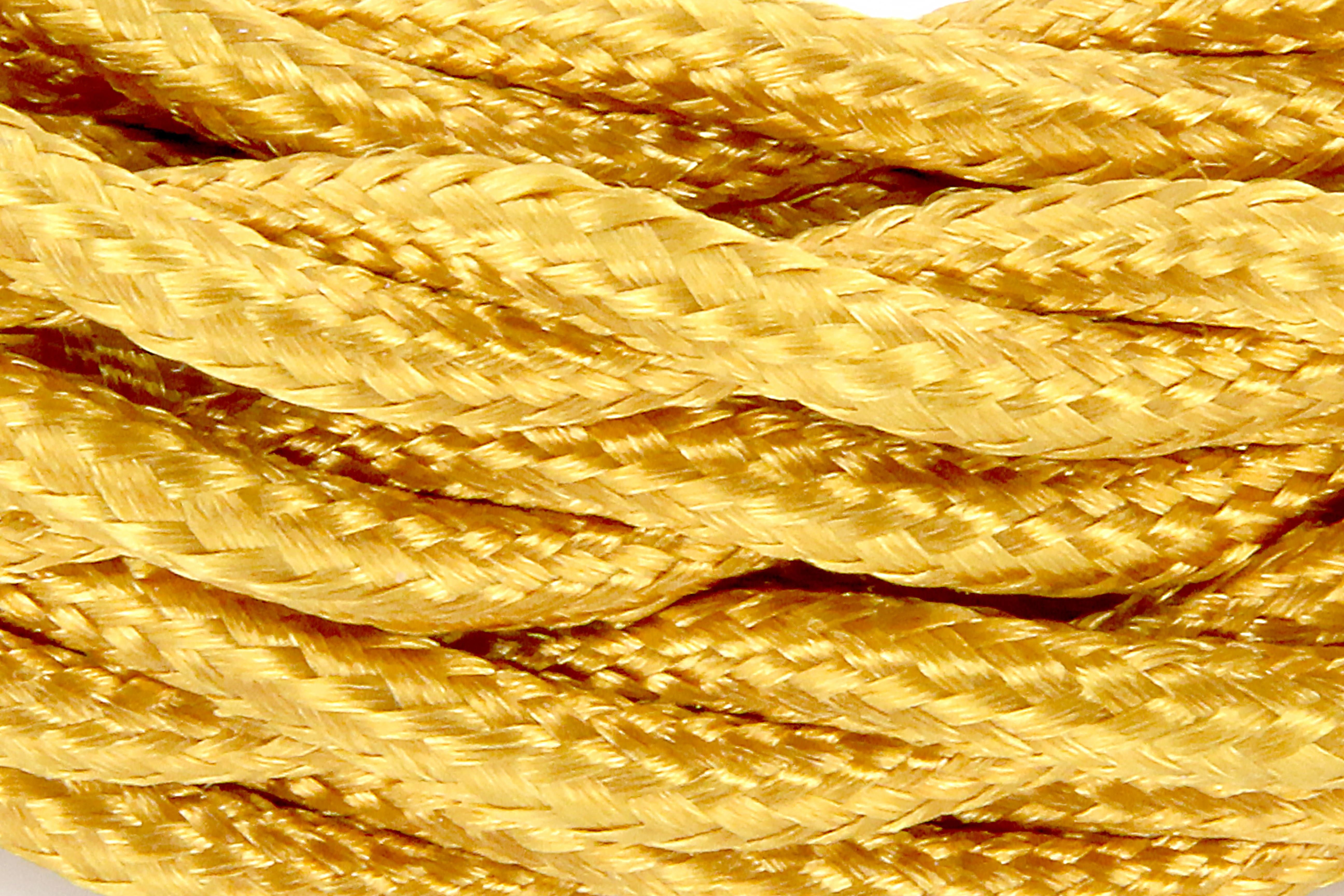 3 m twisted fabric cable - Gold