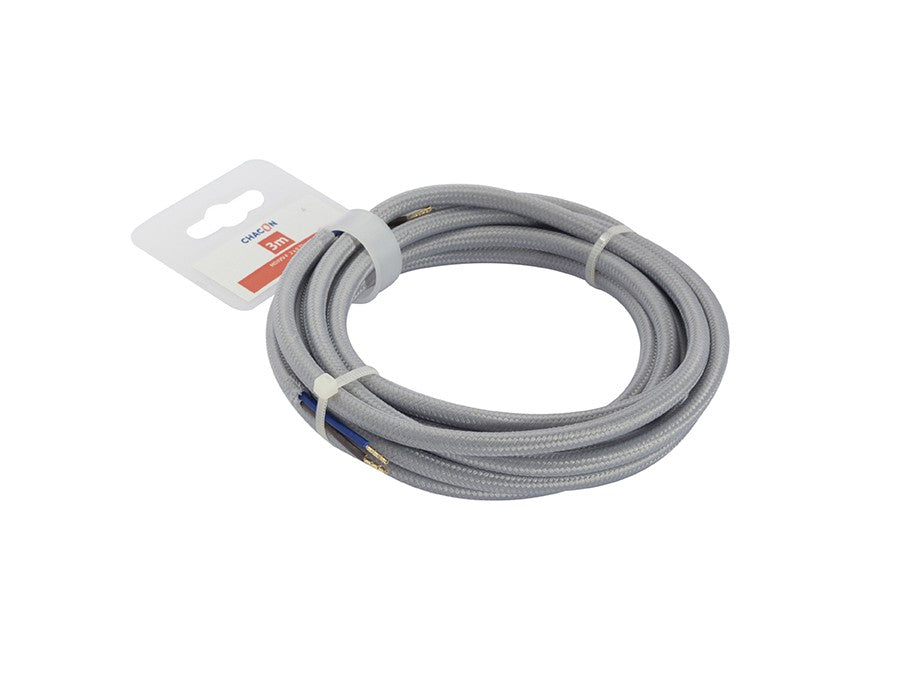 Câble textile 3m - Gris