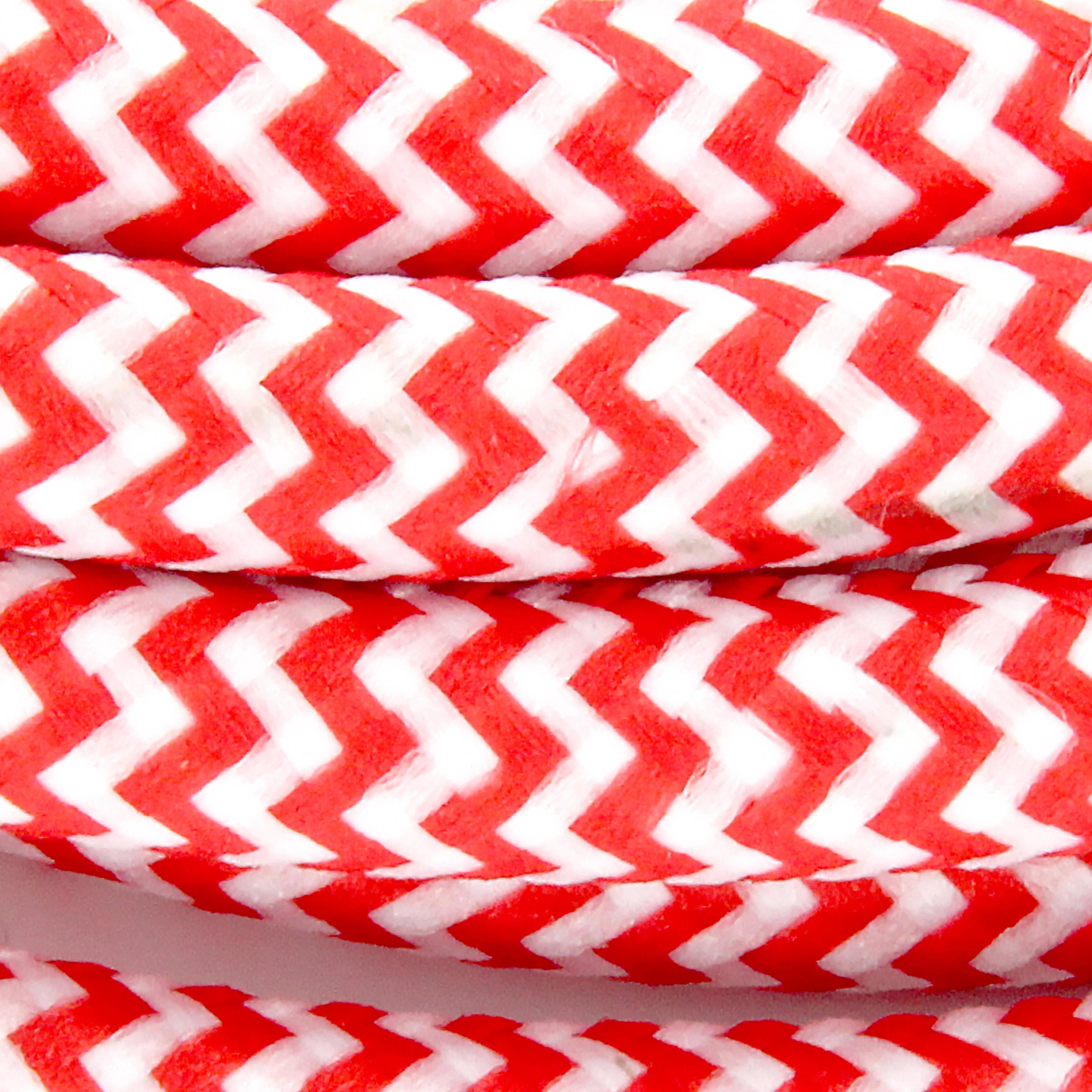 Fabric cable - 3 m - Red/White