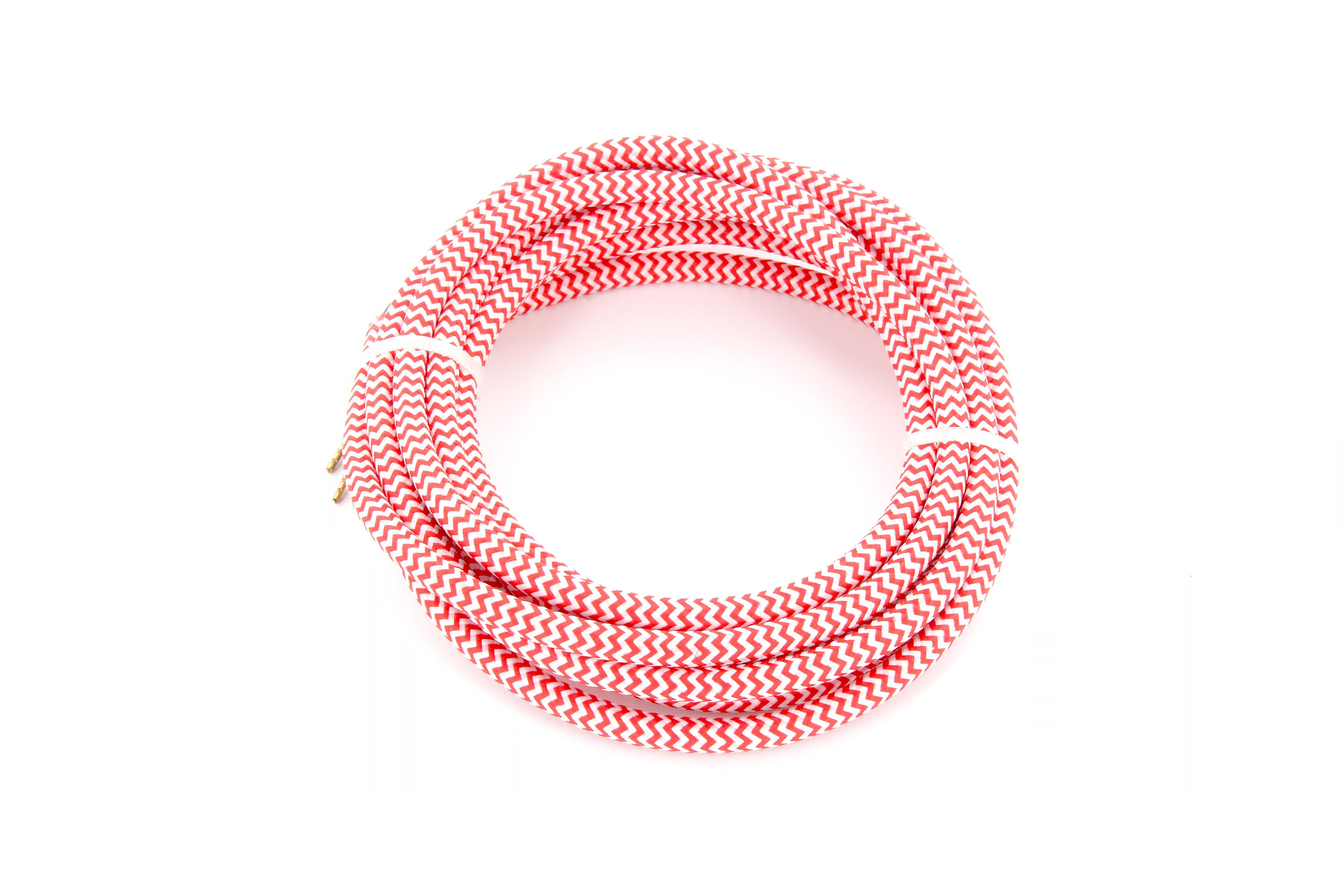 Fabric cable - 3 m - Red/White