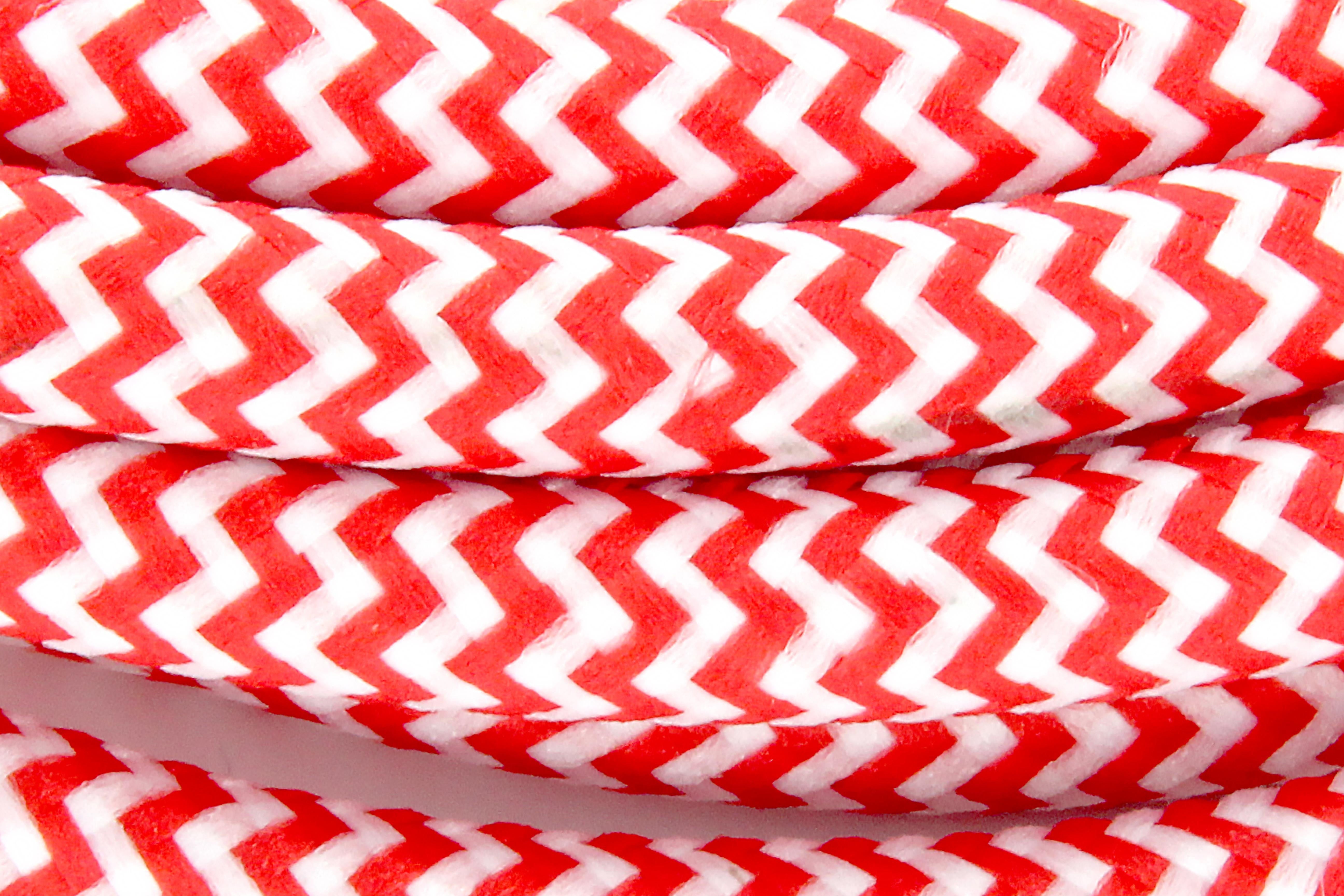 Fabric cable - 3 m - Red/White