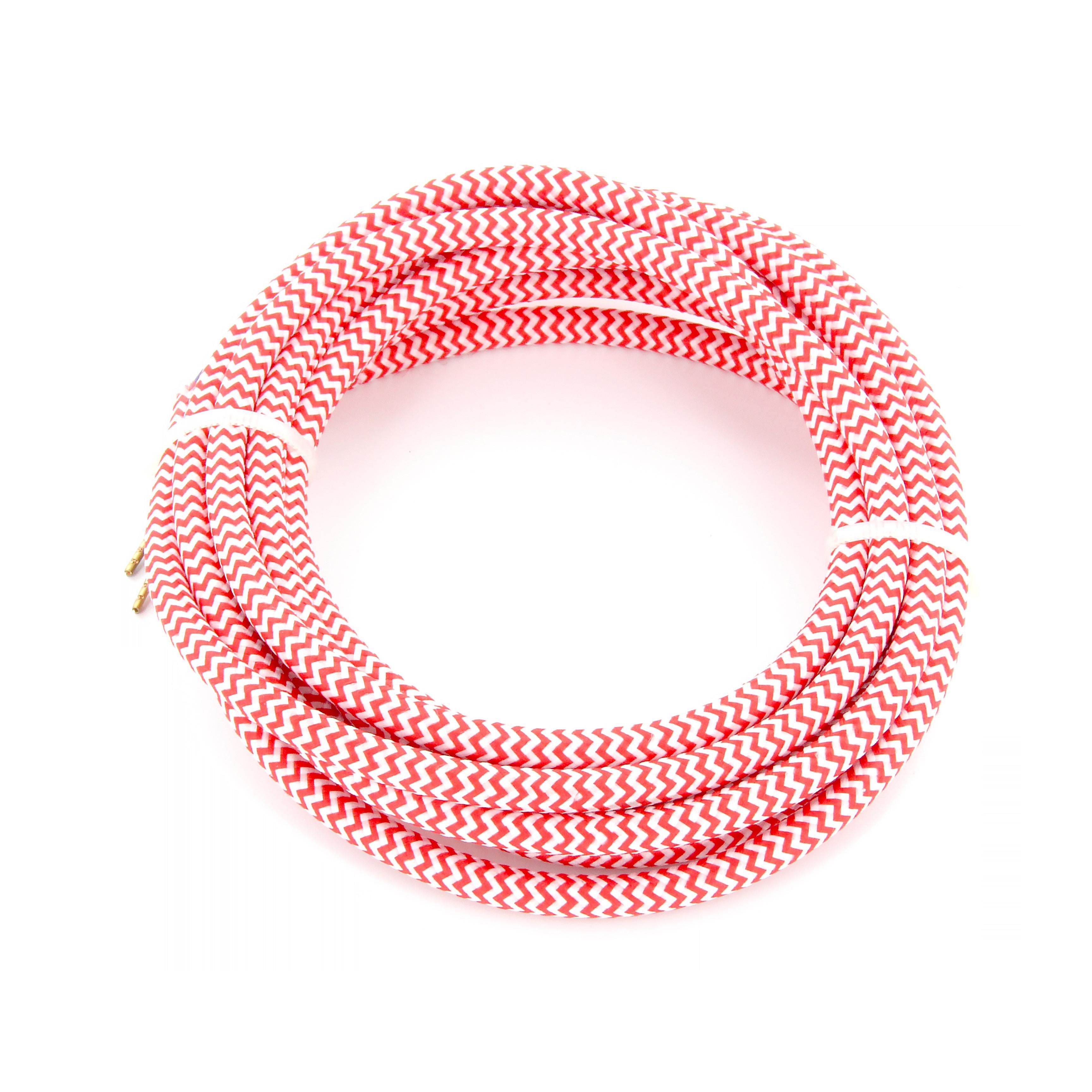 Fabric cable - 3 m - Red/White