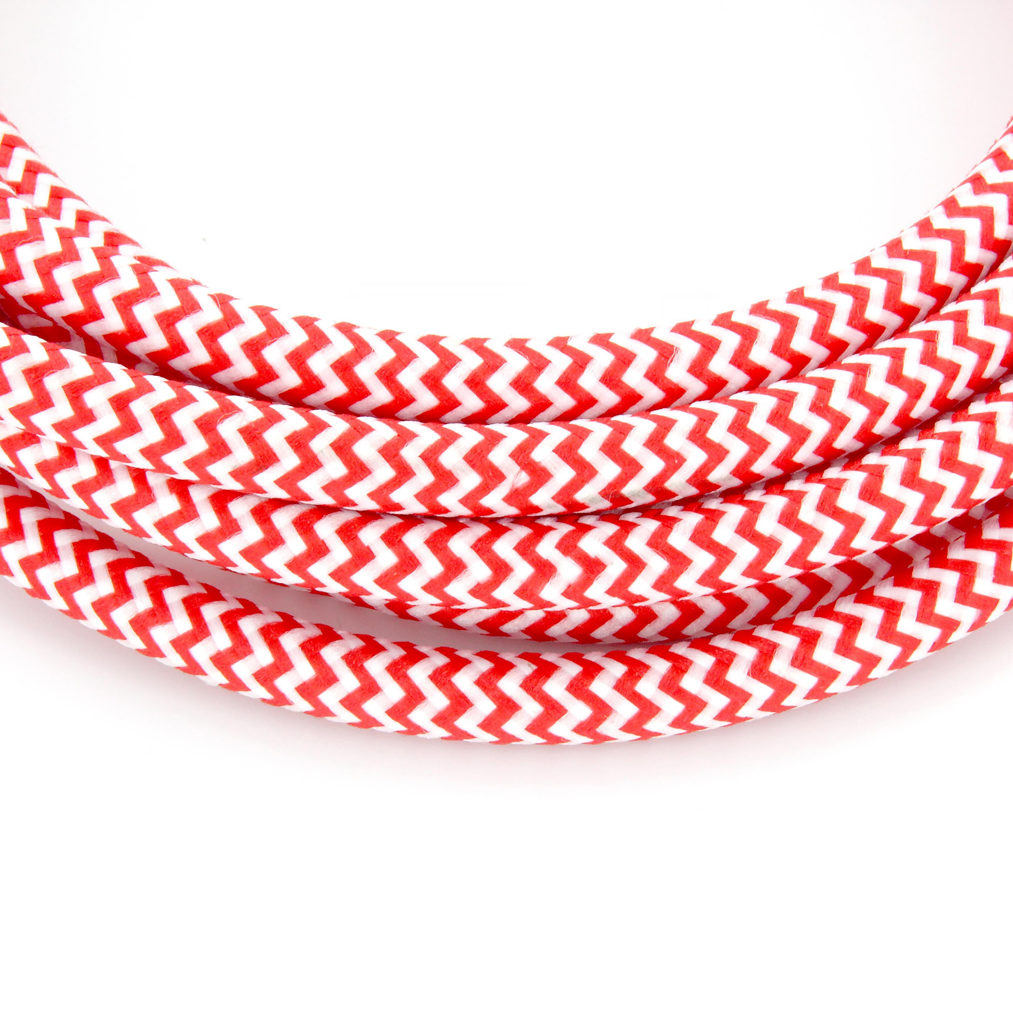 Fabric cable - 3 m - Red/White