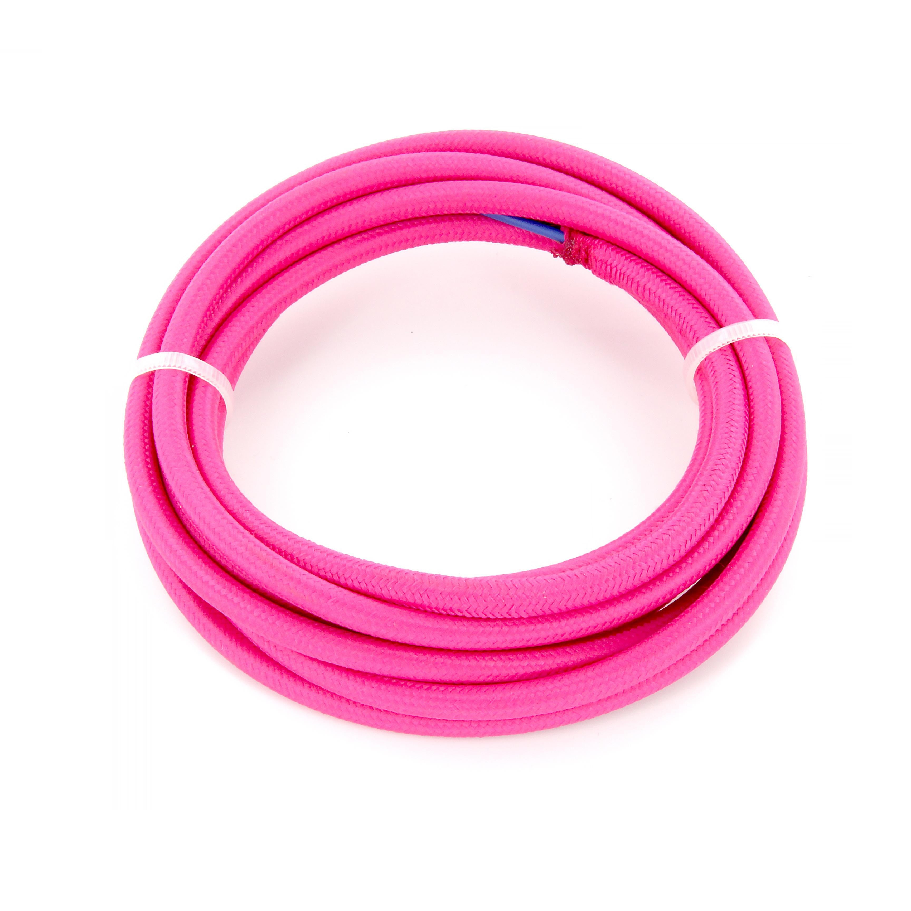 Câble textile - 3m - Rose