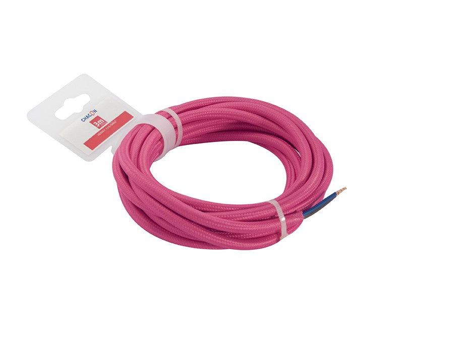 Câble textile - 3m - Rose