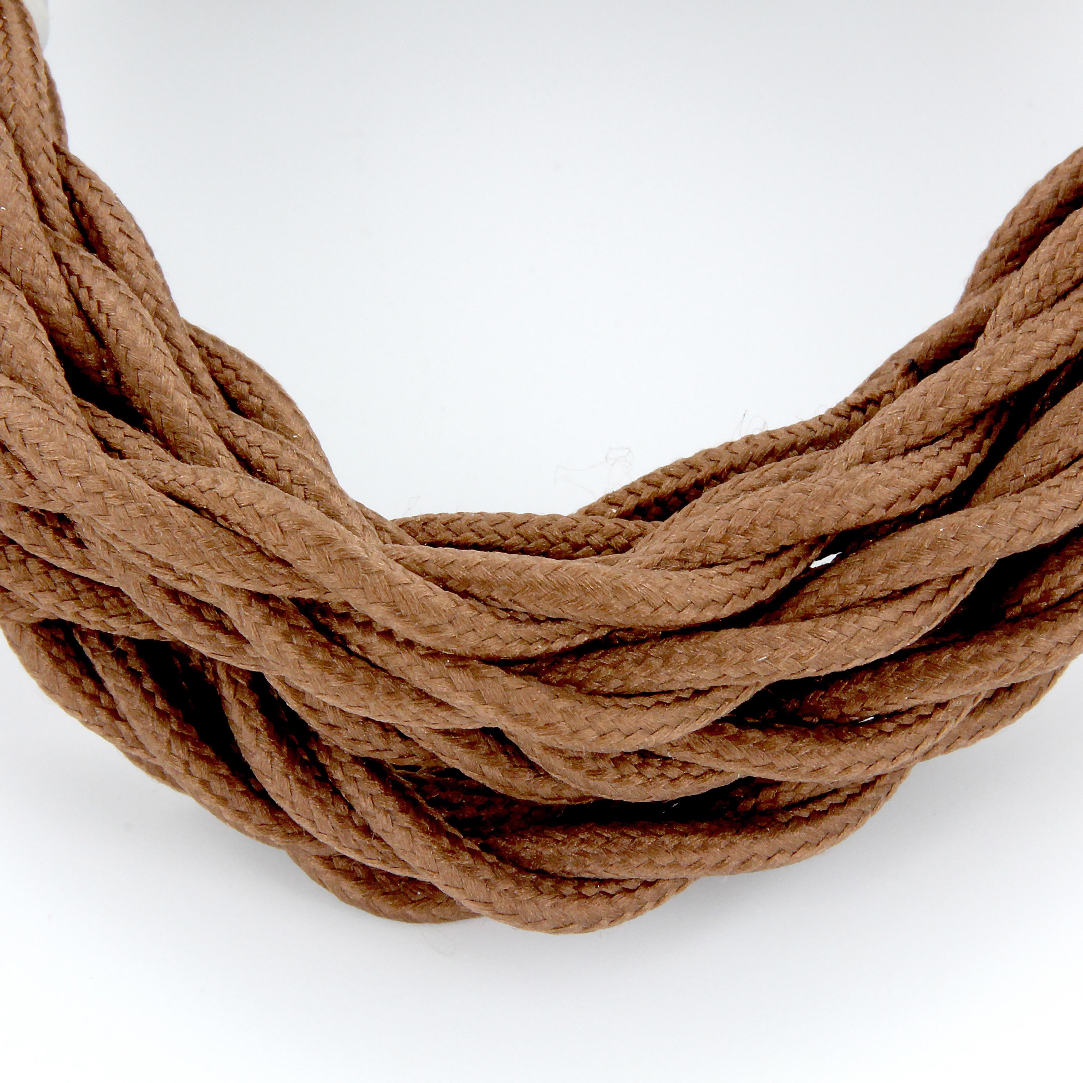Câble textile torsadé 3m - Brun
