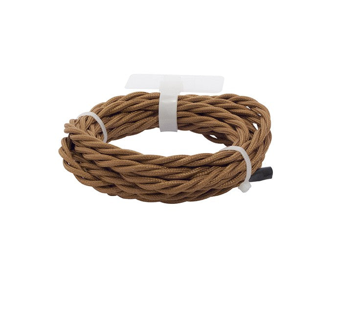 Câble textile torsadé 3m - Brun
