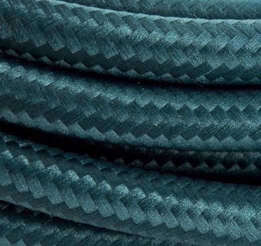 Cavo rivestito in tessuto 3 m - Blu pavone