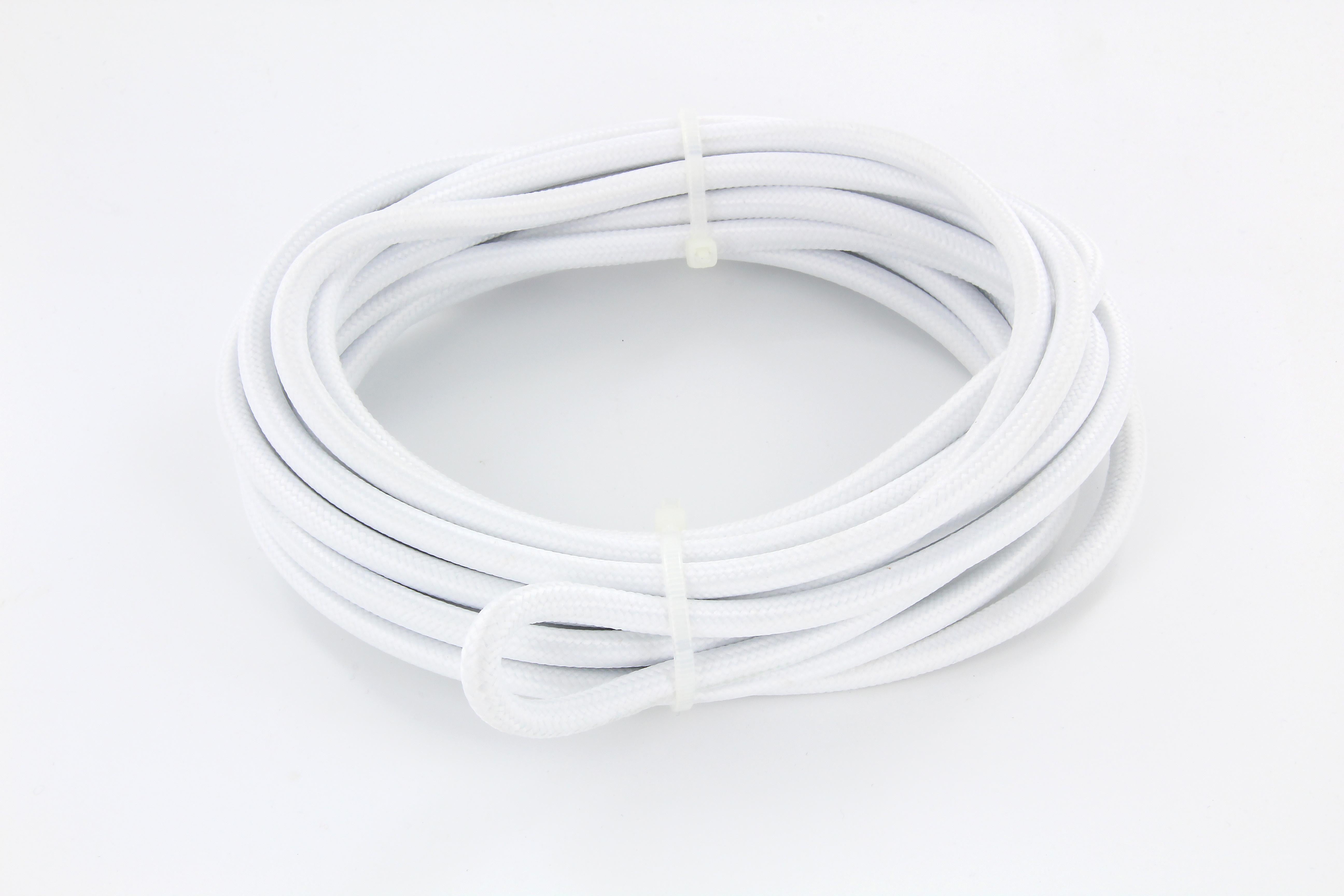 Cavo rivestito in tessuto 5 m - Bianco