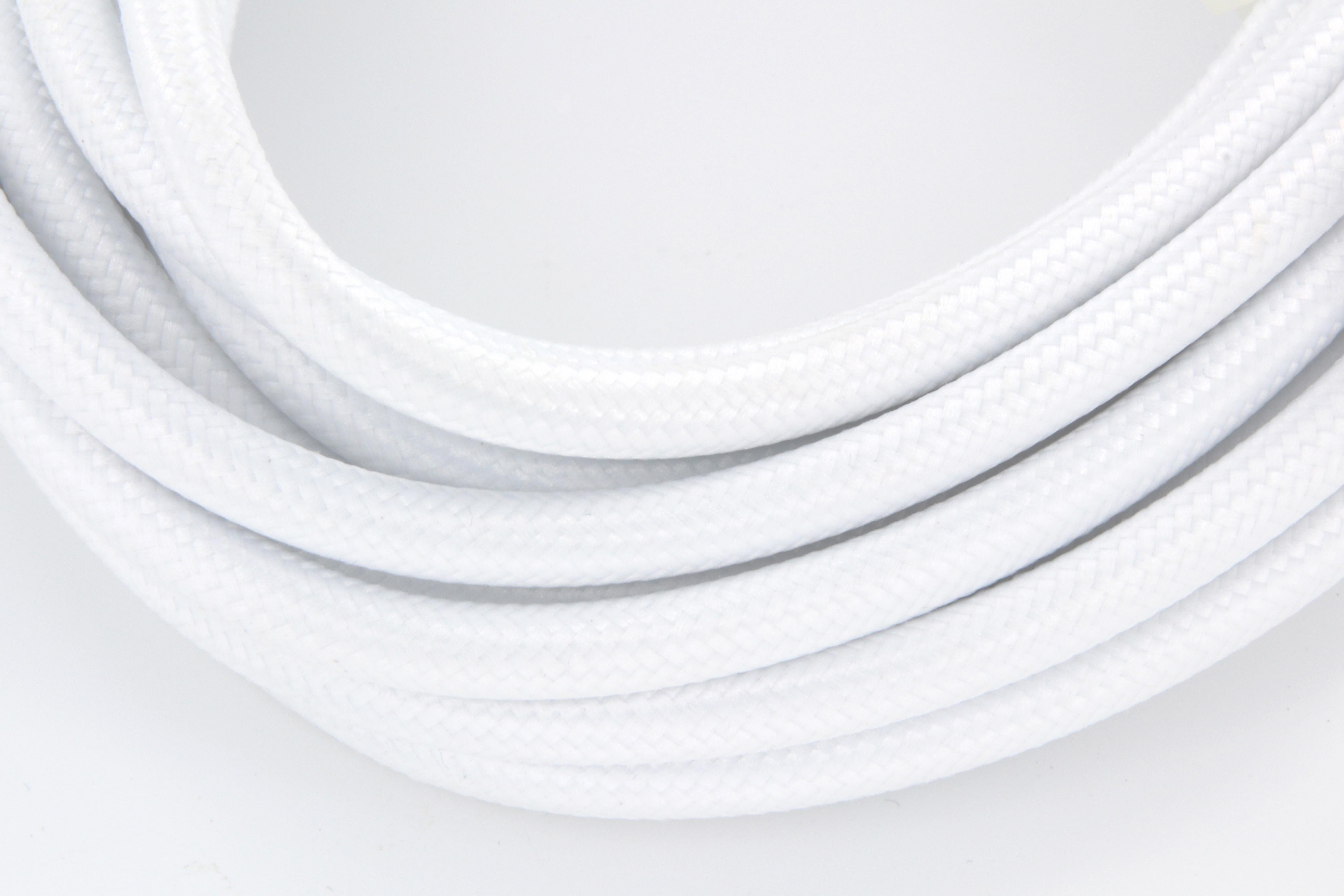 Cavo rivestito in tessuto 5 m - Bianco