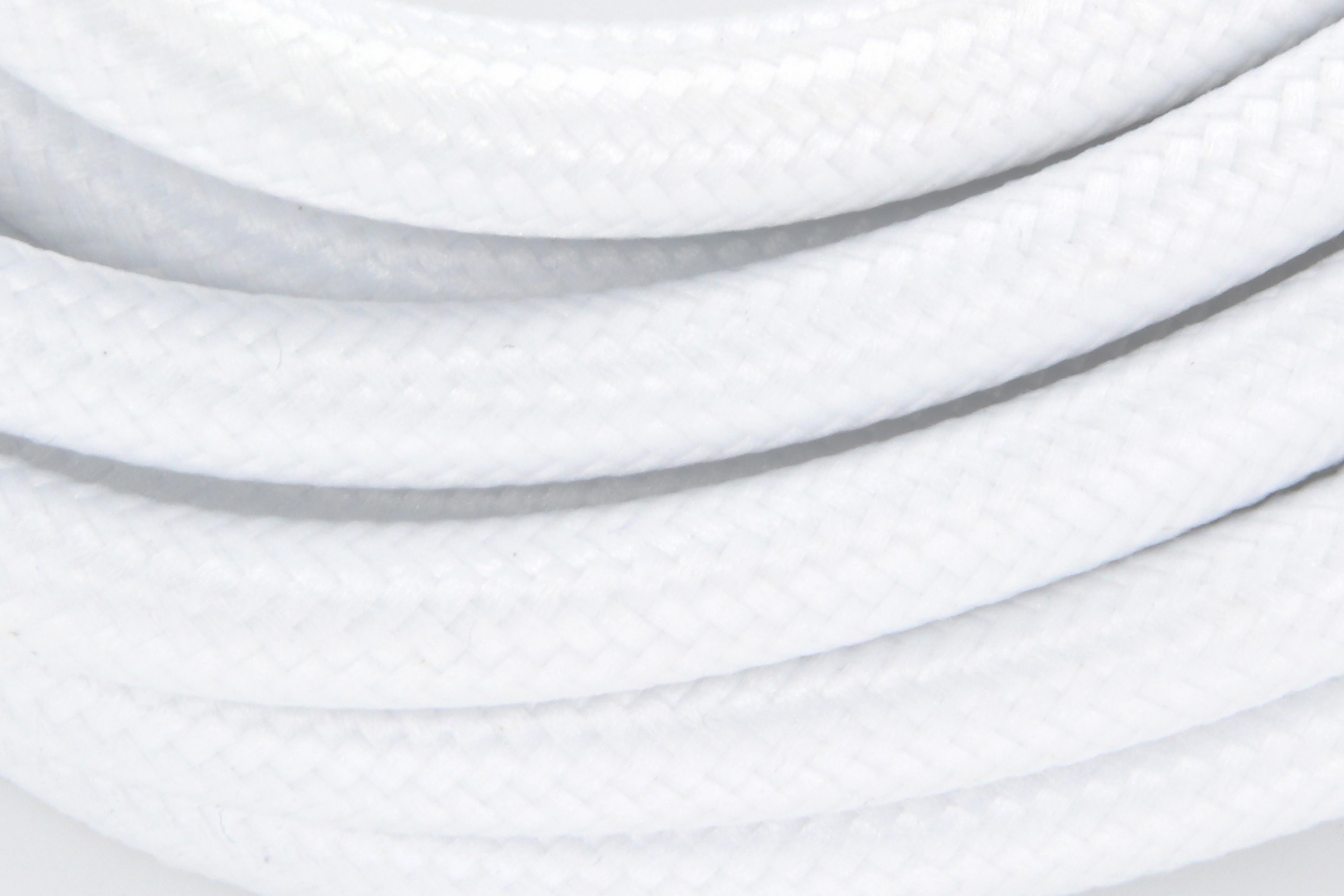 Cavo rivestito in tessuto 5 m - Bianco