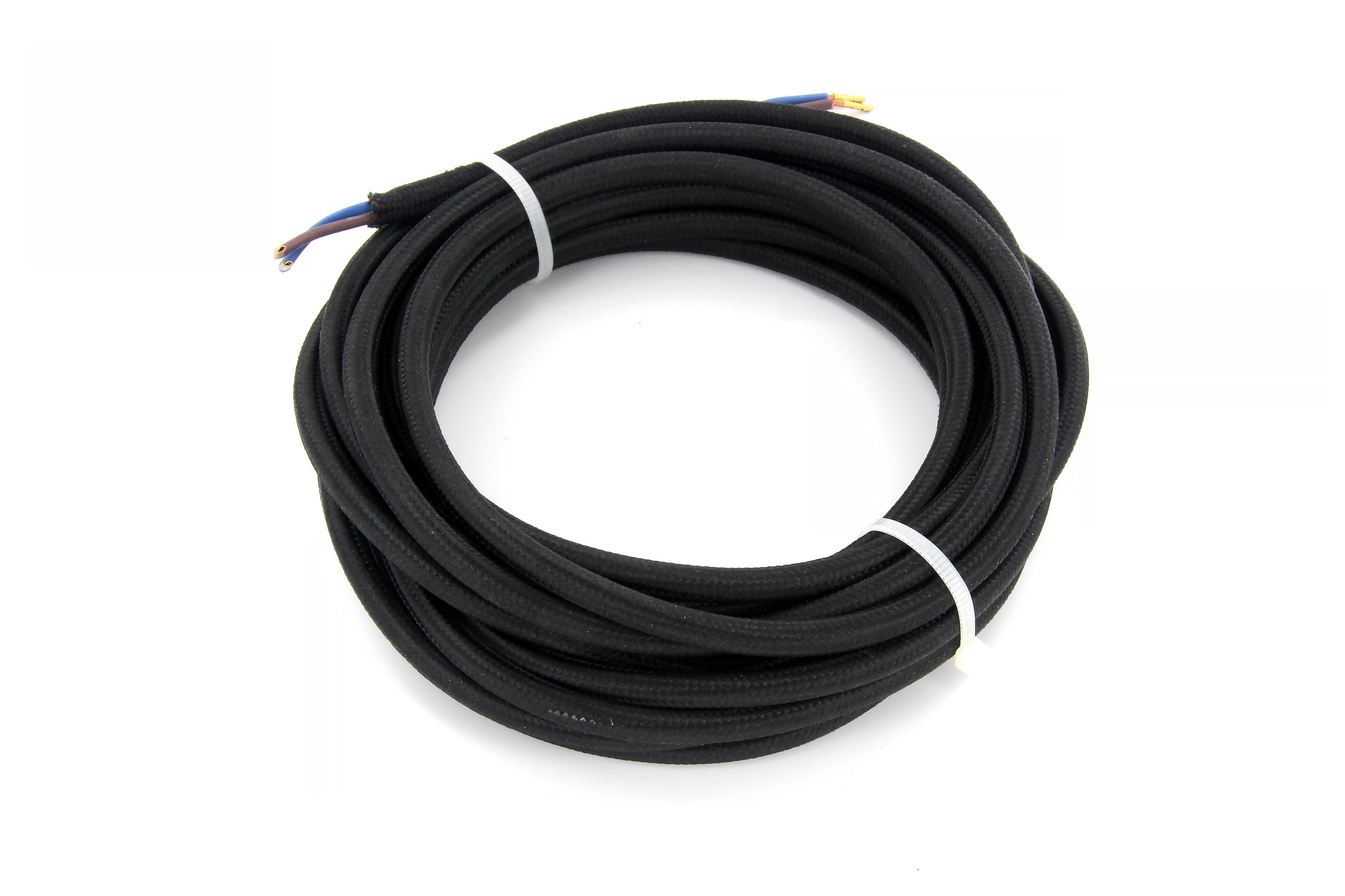 Schwarzes Textilkabel – 5 m