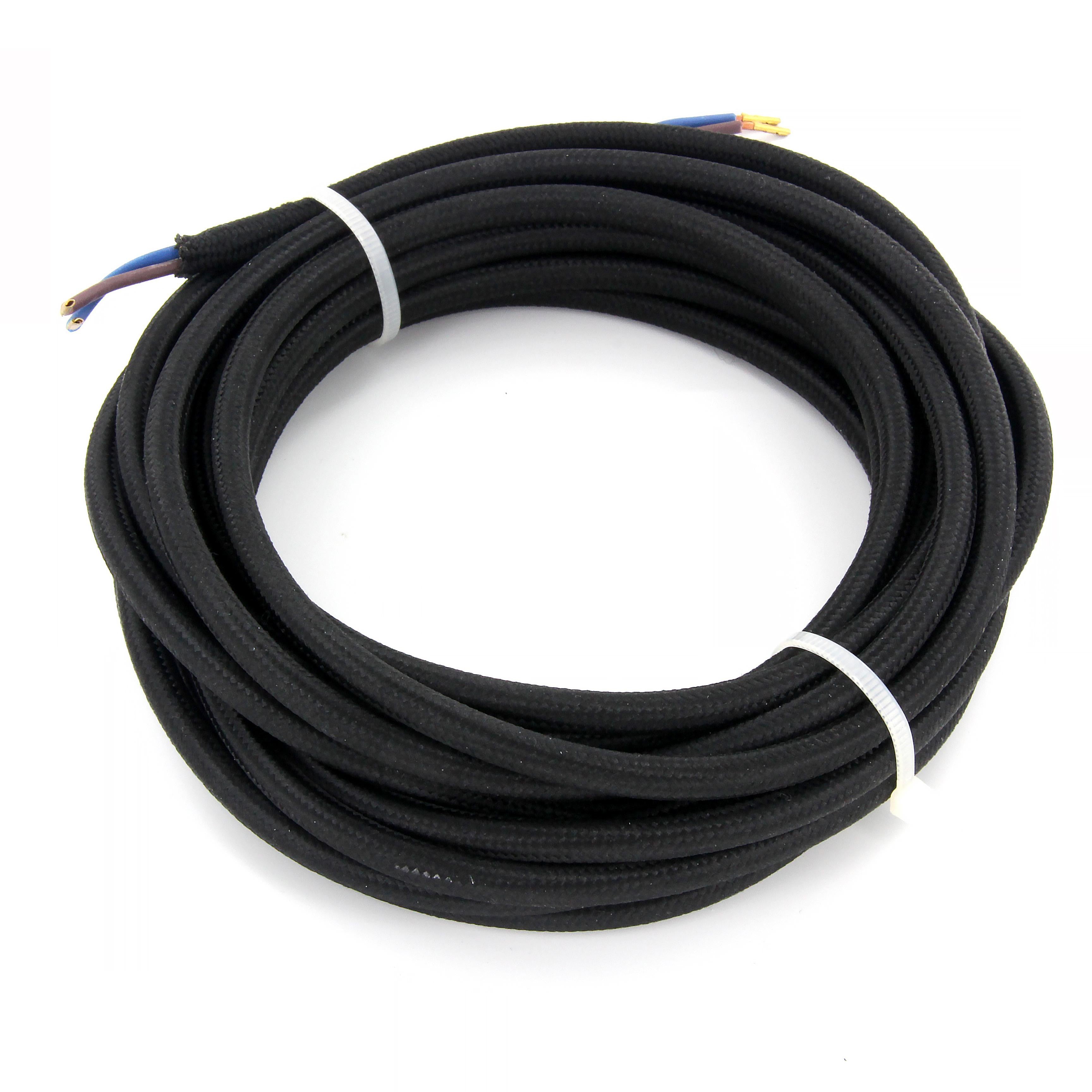 Schwarzes Textilkabel – 5 m