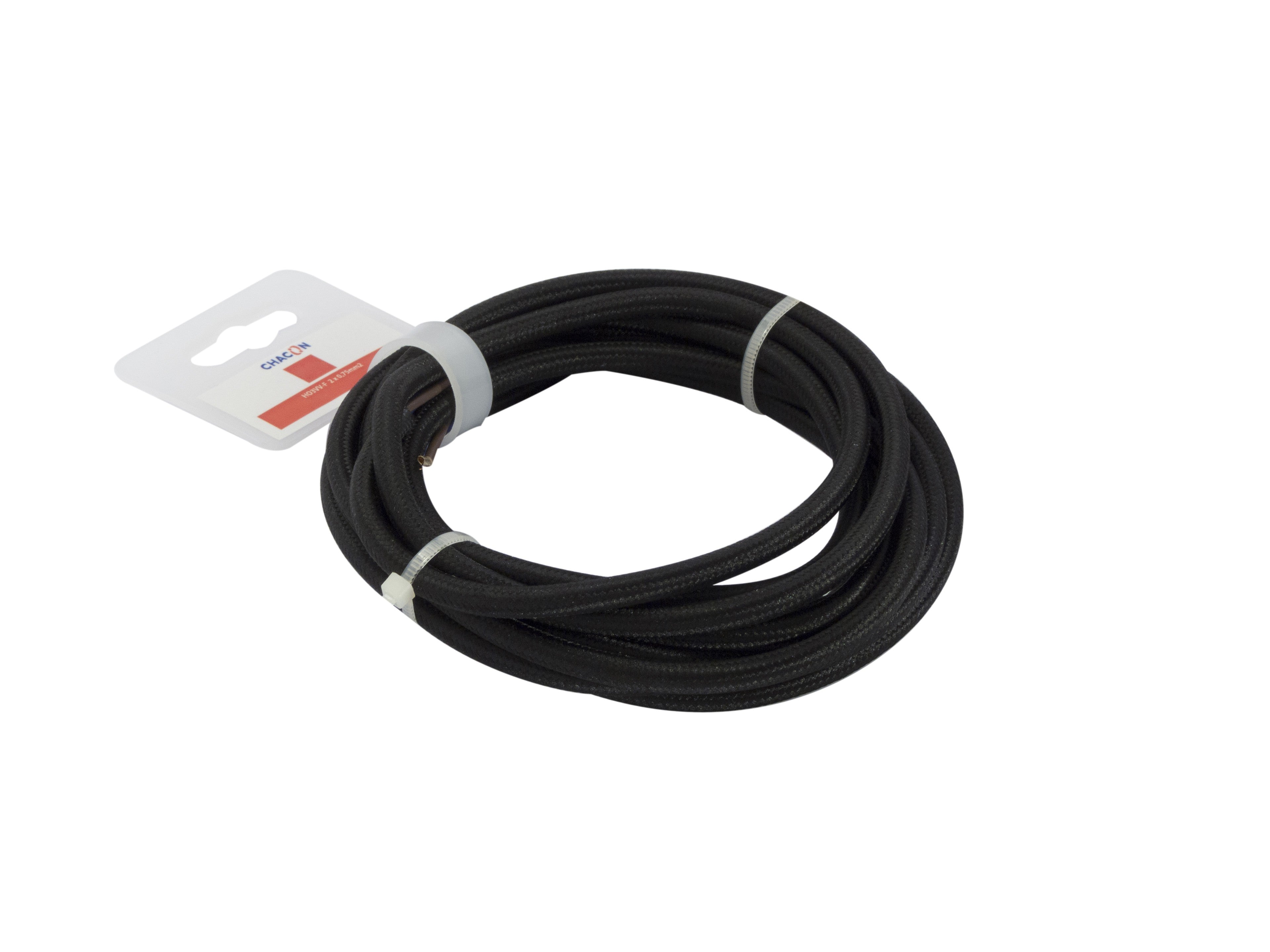 Schwarzes Textilkabel – 5 m