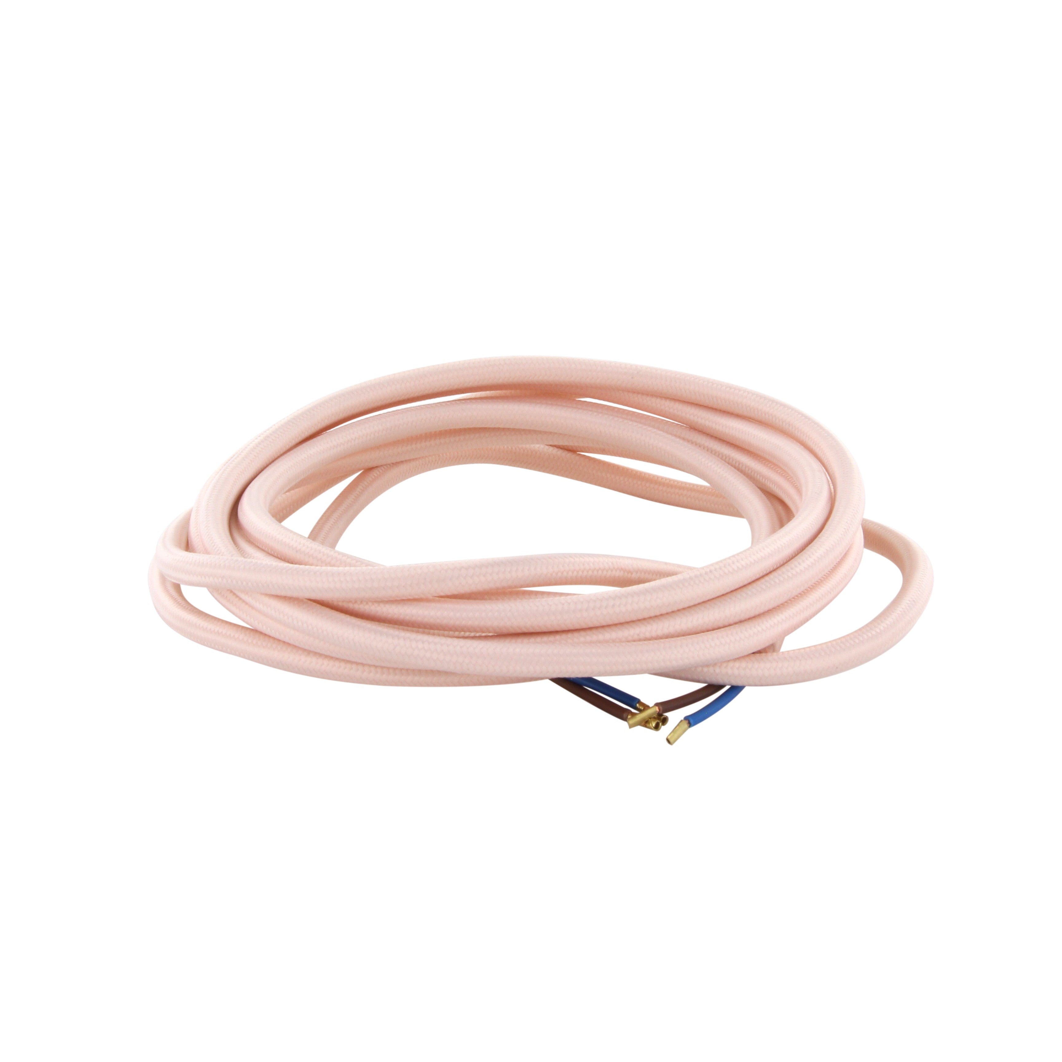 Cabo têxtil 3m - rosa pálido