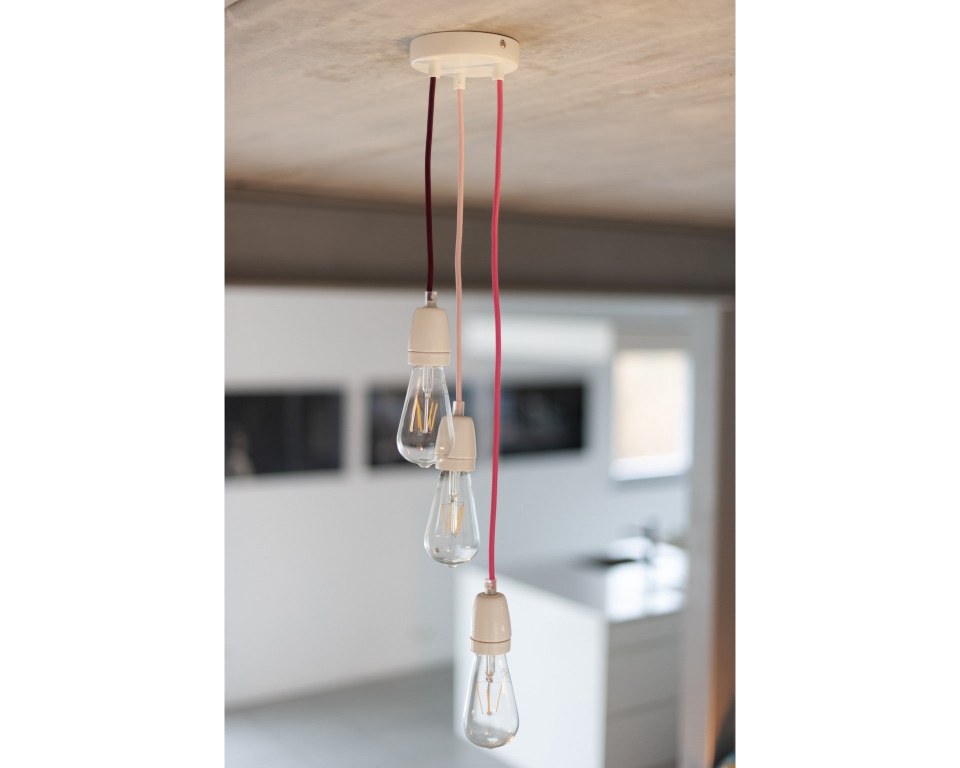 Cabo têxtil 3m - rosa pálido