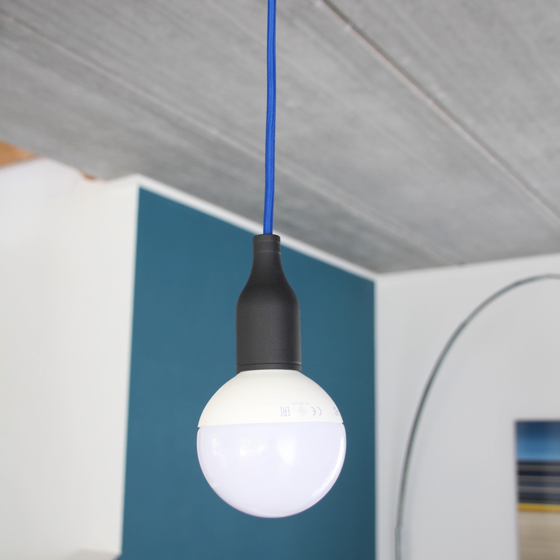 Cabo têxtil 3m - azul eléctrico