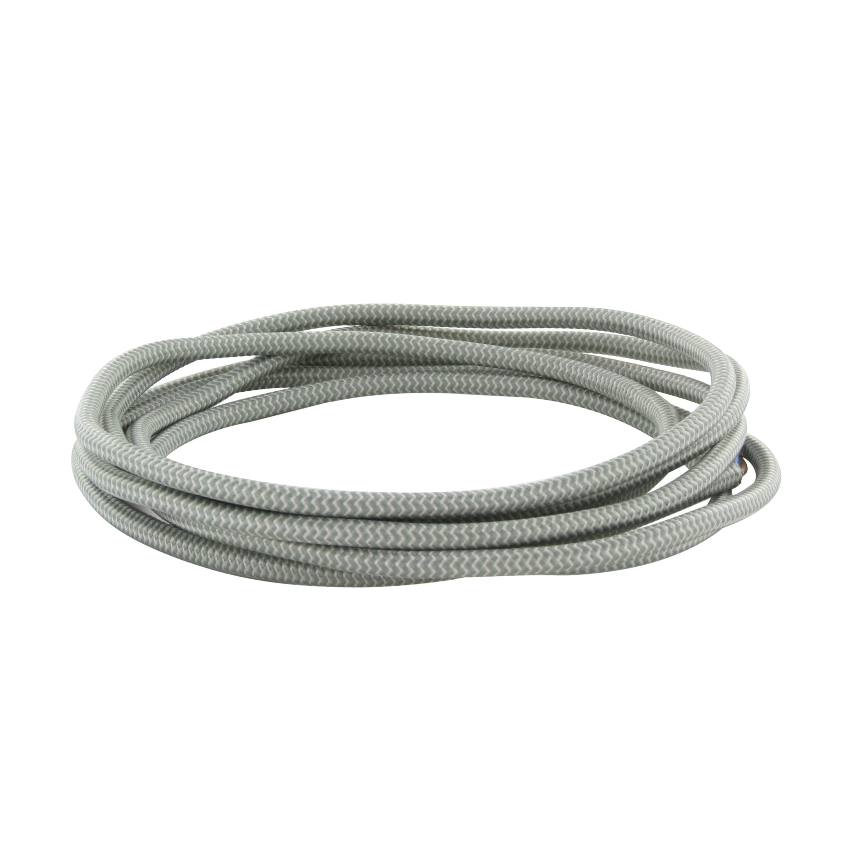 Fabric cable 3 m - two-tone green / white
