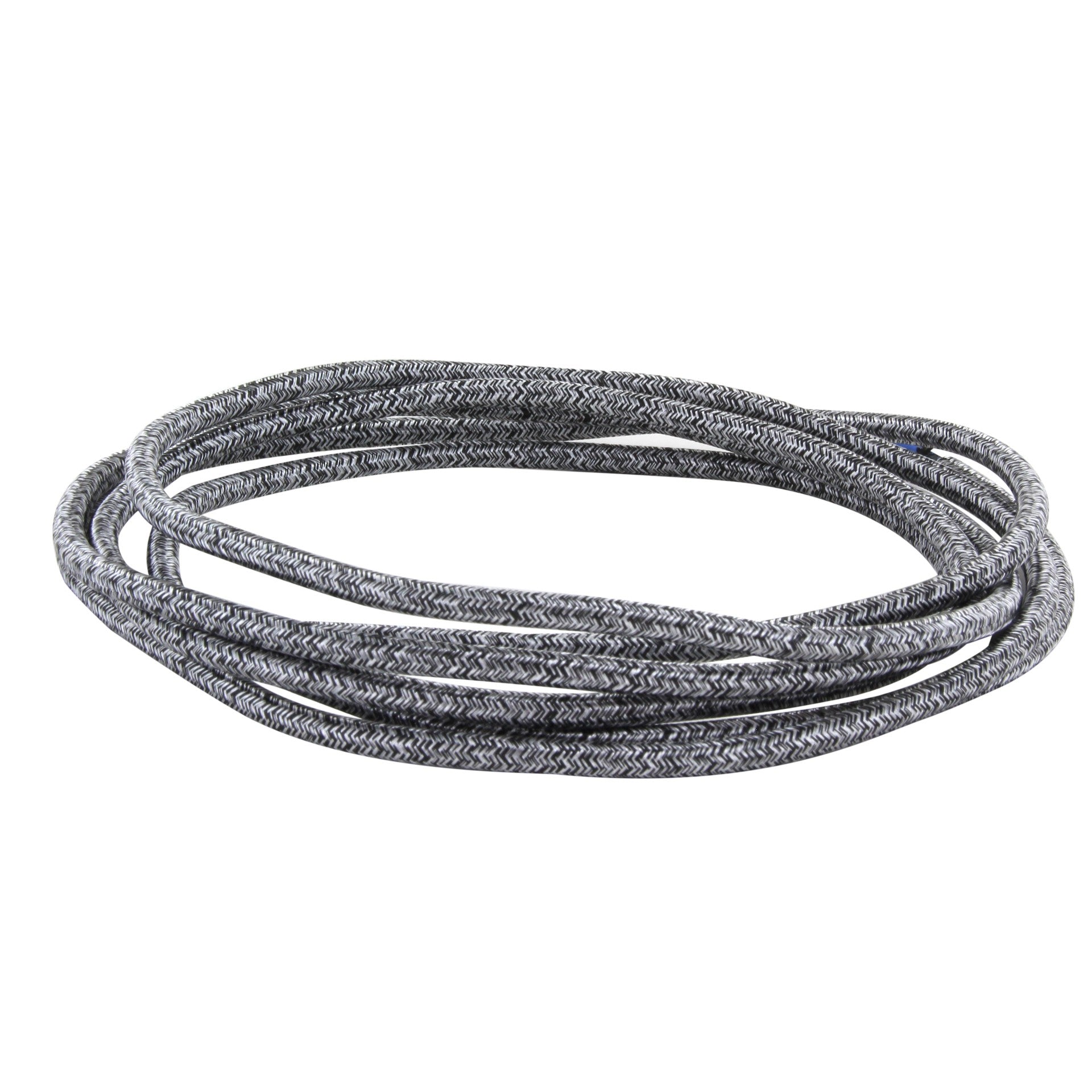 Cabo têxtil 3m - dois tons de preto - cinzento