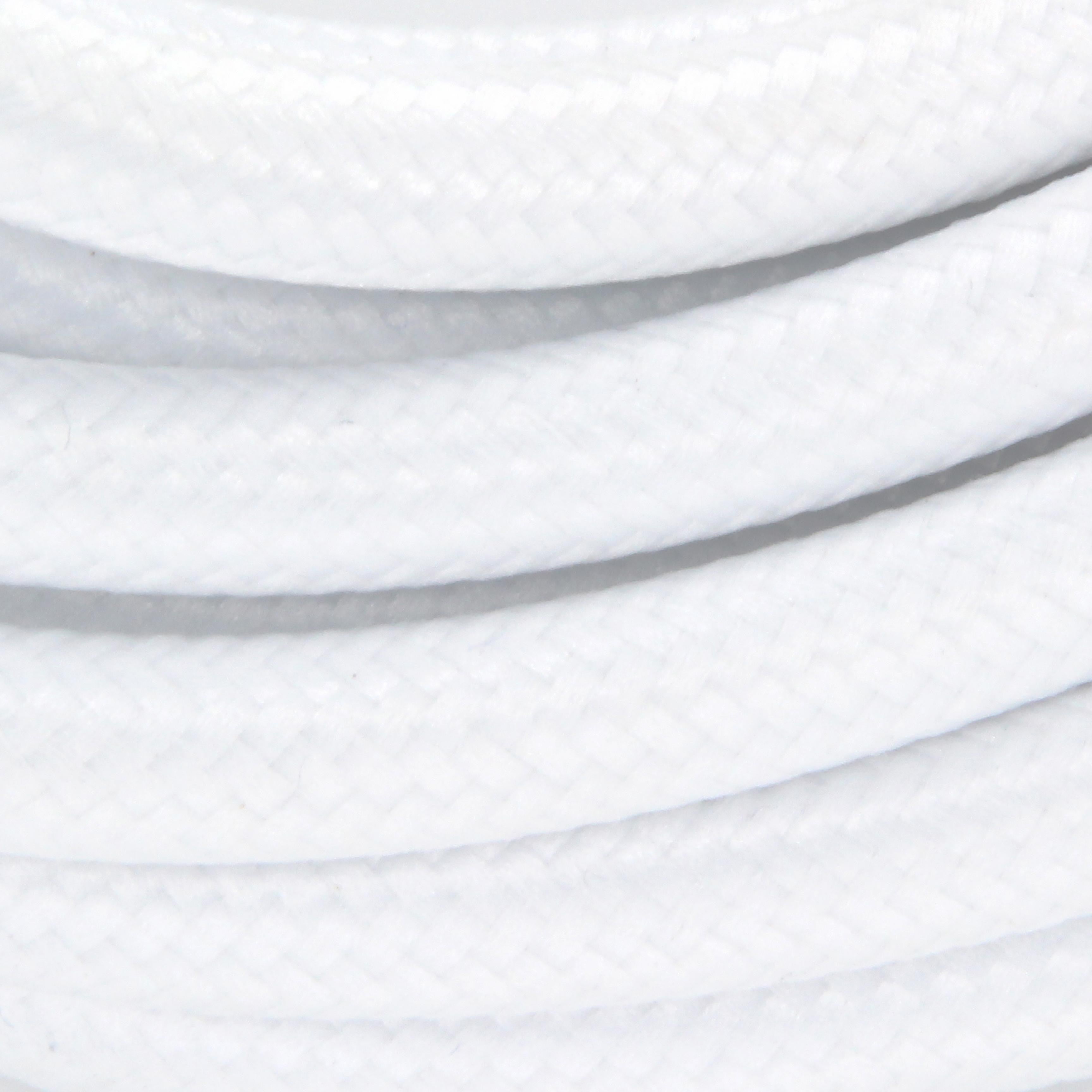 Câble textile blanc + interrupteur - 2m