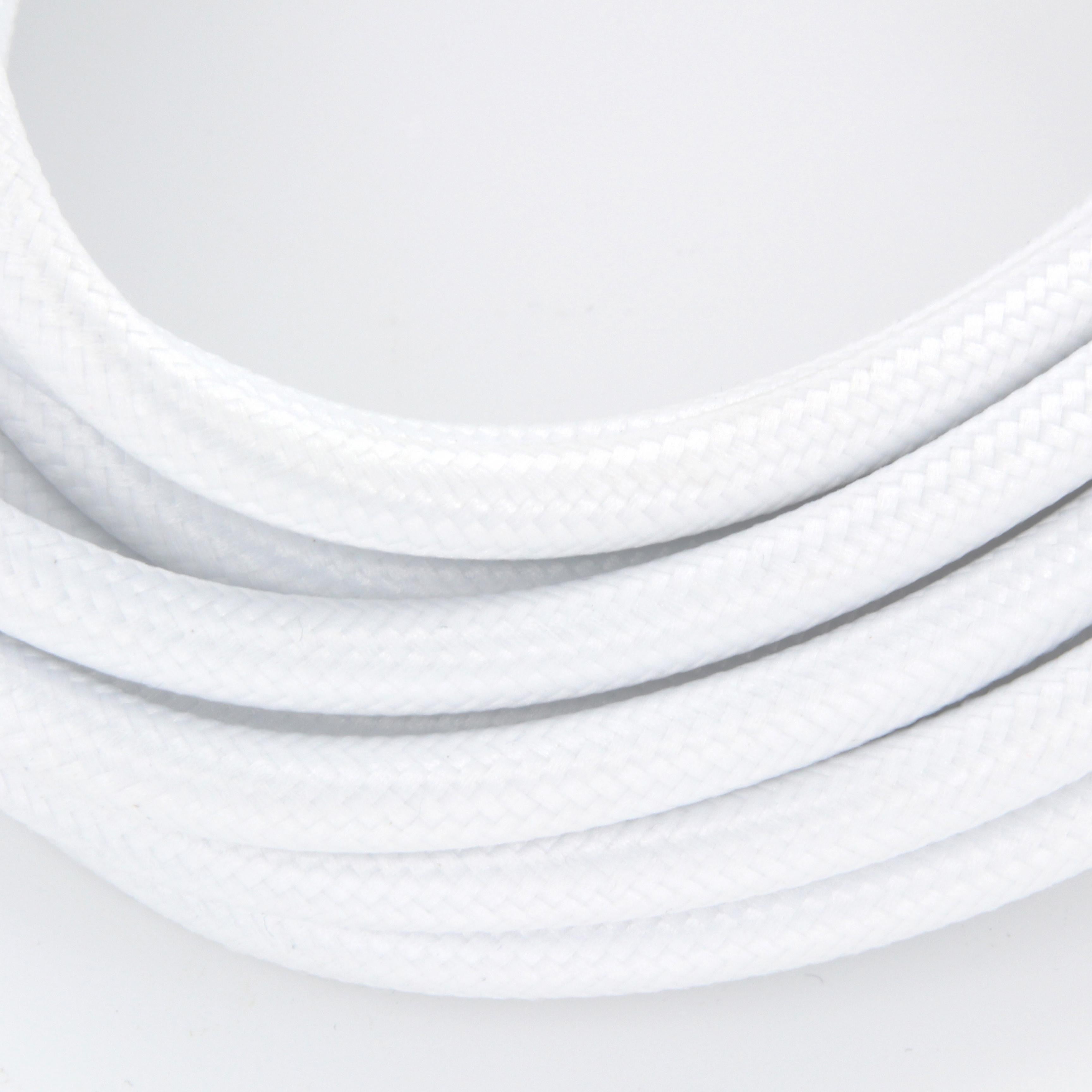 Cavo tessile bianco + interruttore - 2m