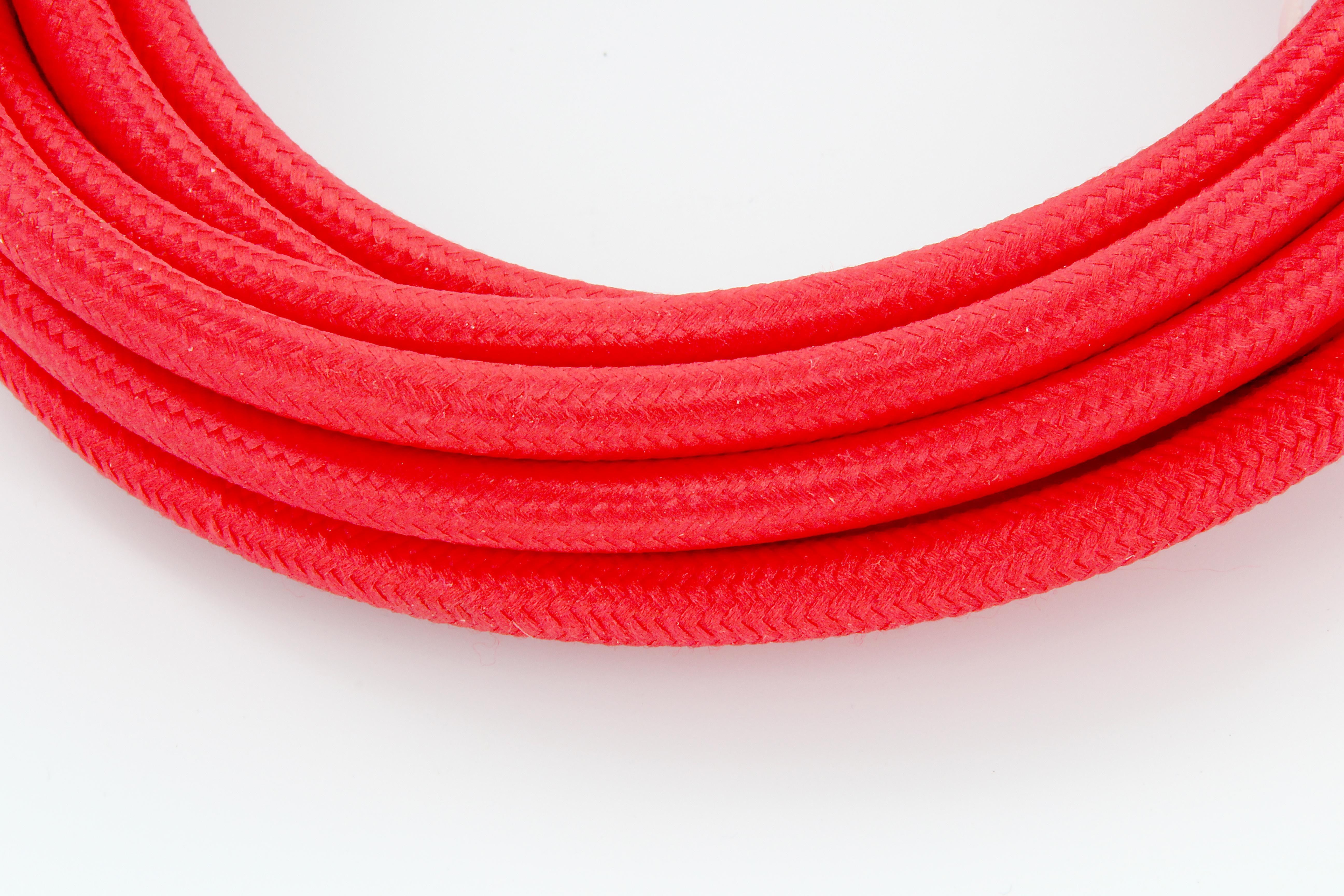 Cavo rivestito in tessuto 2 m - Rosso