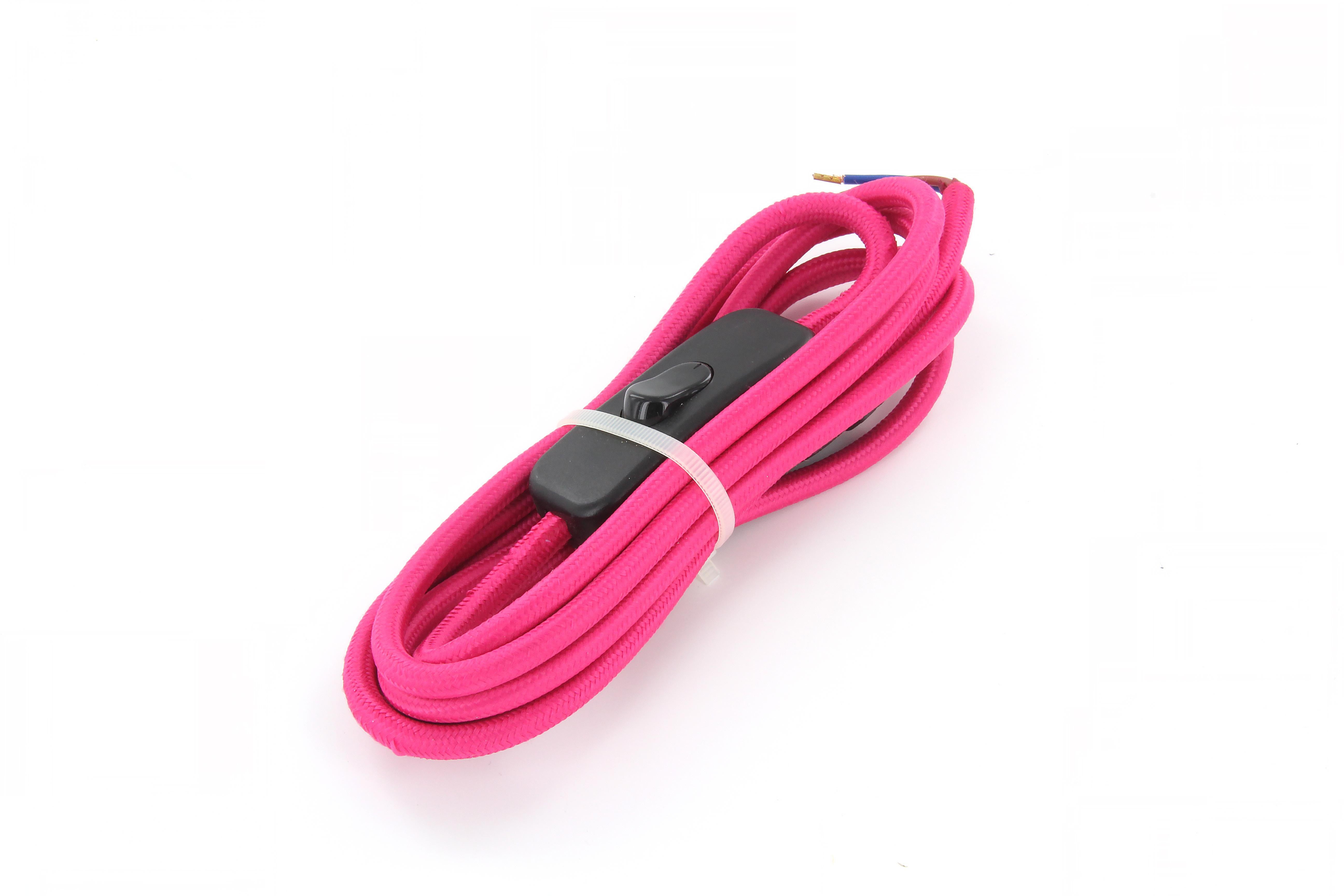 Cordon avec interrupteur - 2m - Rose