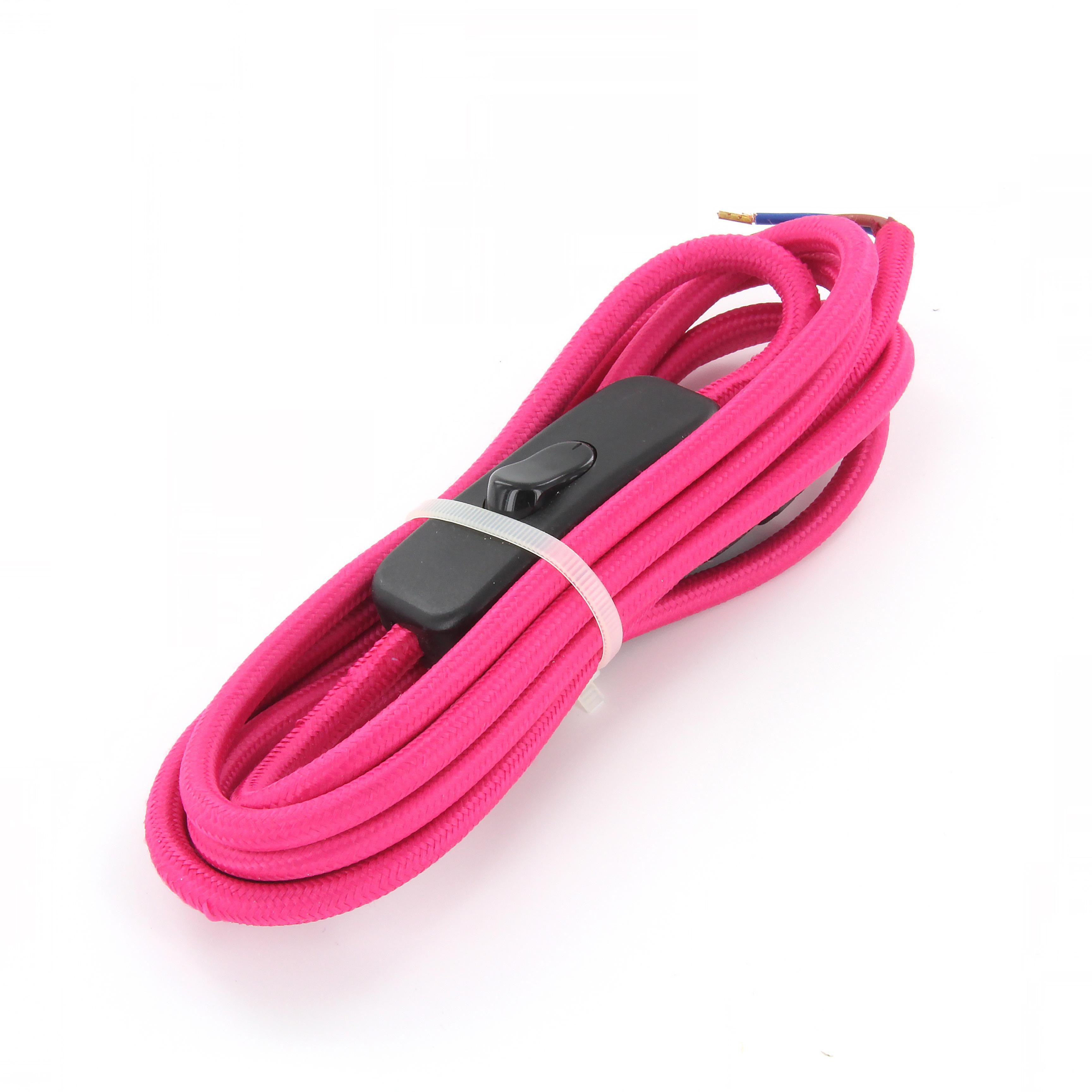 Cordon avec interrupteur - 2m - Rose
