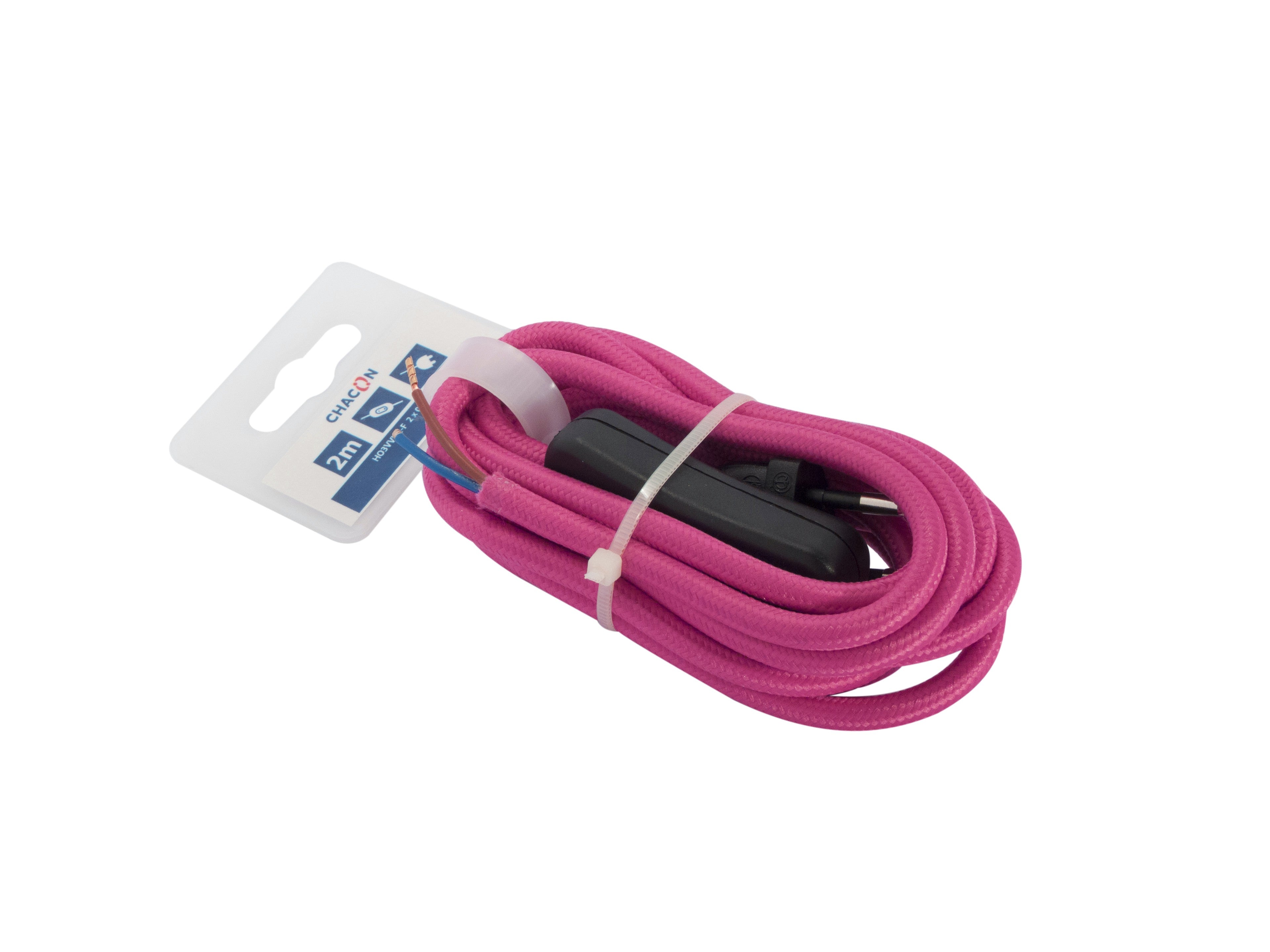 Cordon avec interrupteur - 2m - Rose