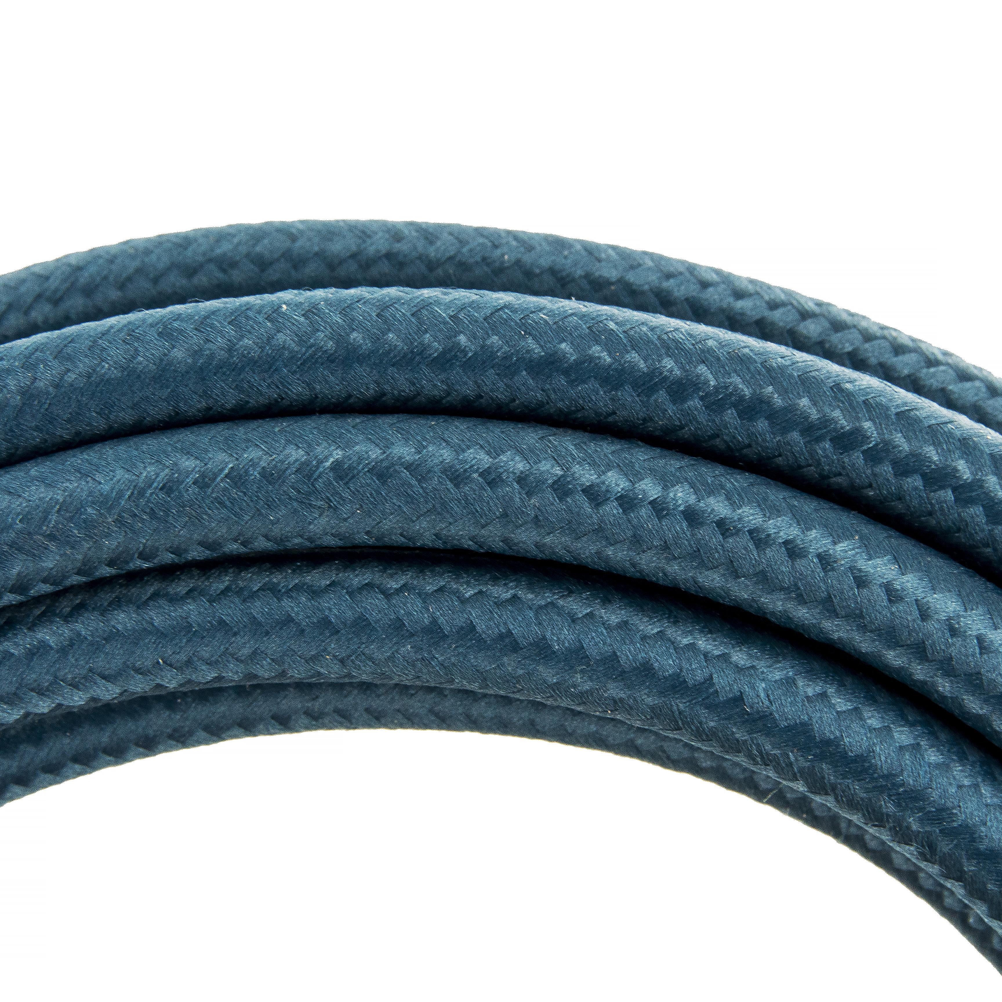 Cavo rivestito in tessuto con interruttore 2 m - Blu pavone