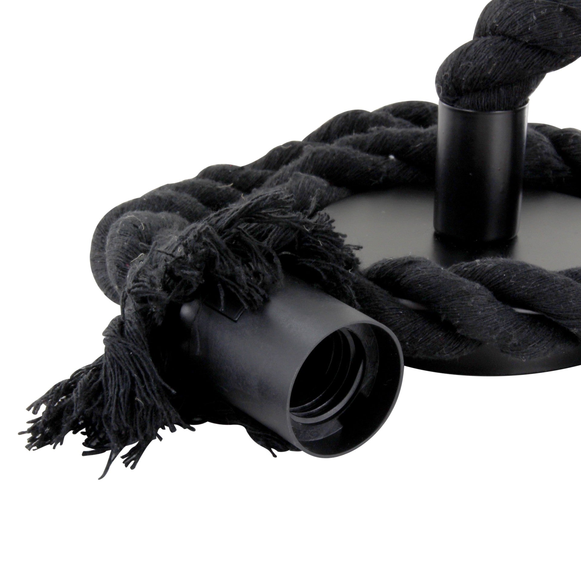 Ophangset in touw voor luster - zwart