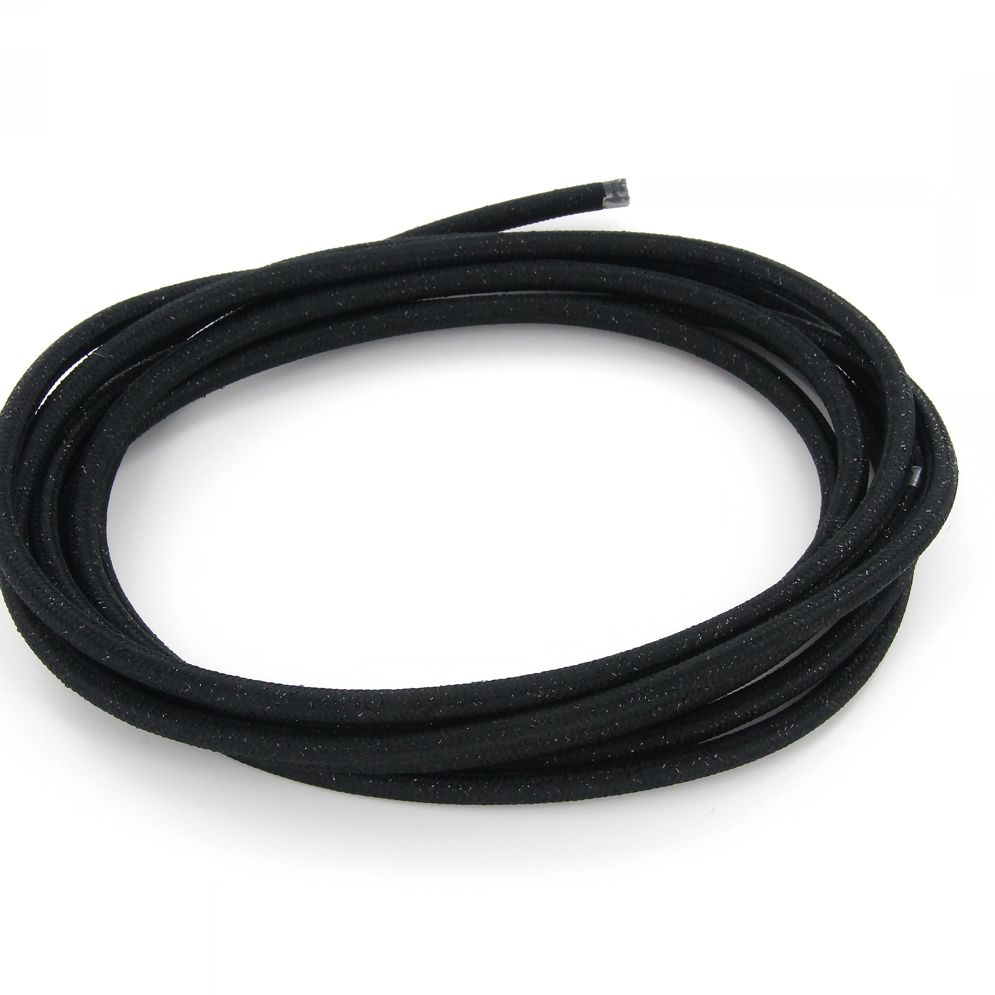 Cabo têxtil de seda - 3m - Lantejoulas preto